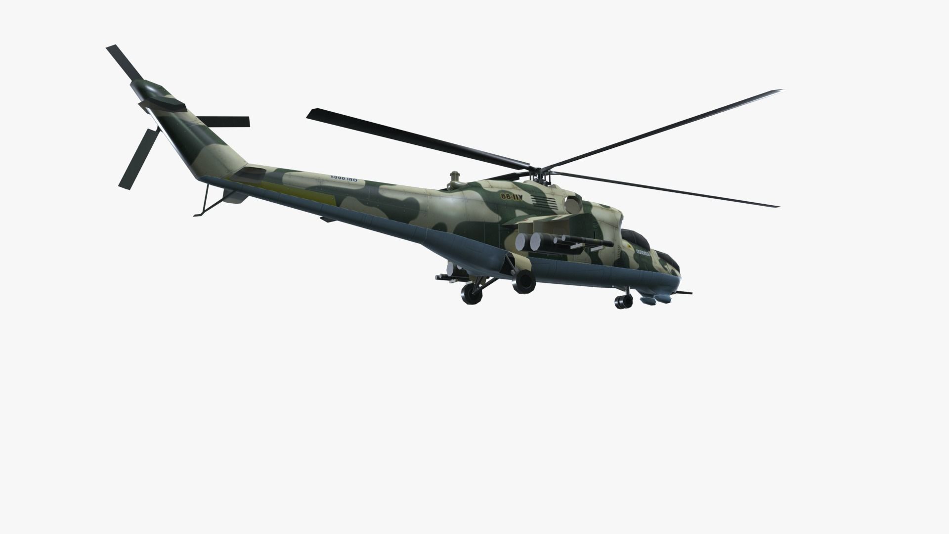 Low Poly Mil Mi-24 Low-poly 3D model_16