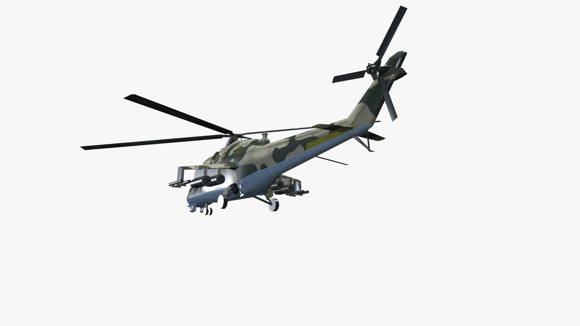 Low Poly Mil Mi-24 Low-poly 3D model_19