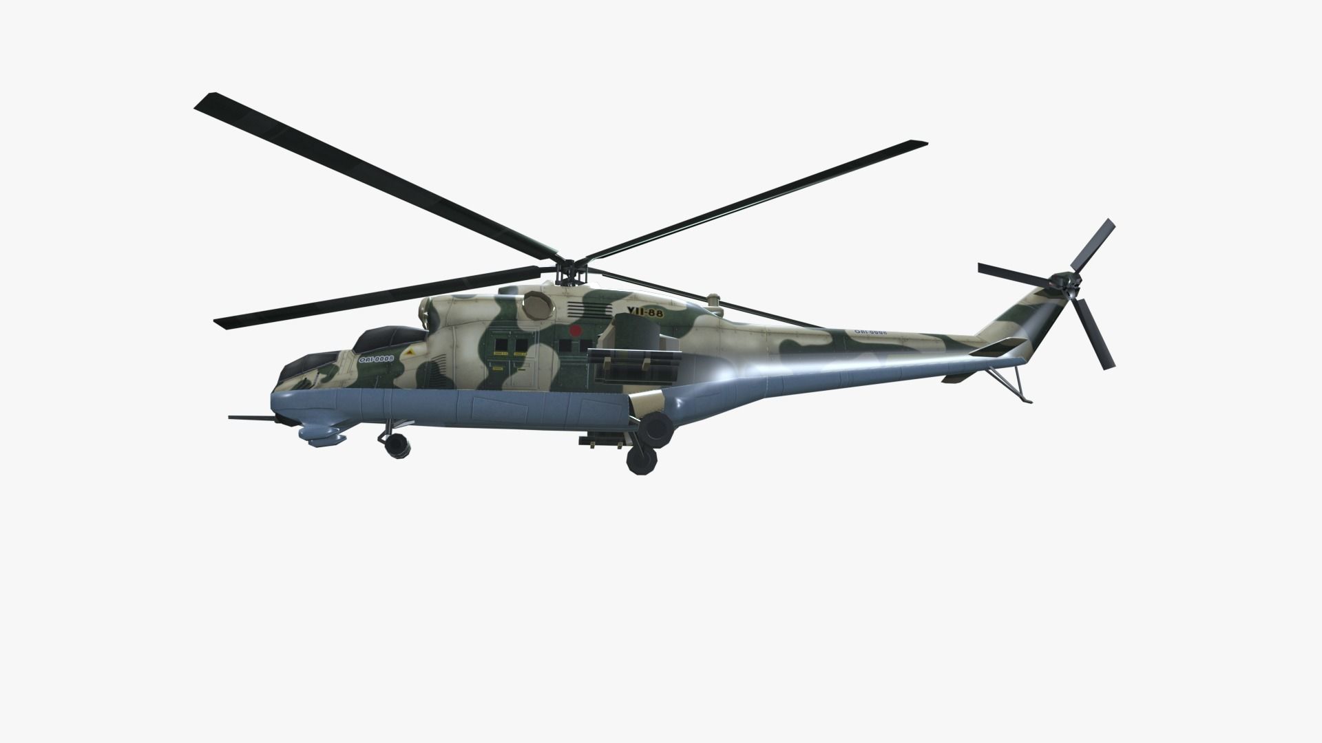Low Poly Mil Mi-24 Low-poly 3D model_20