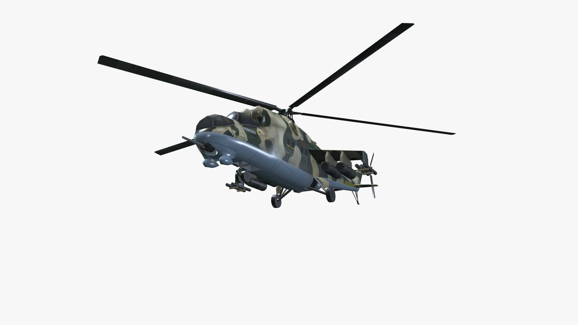 Low Poly Mil Mi-24 Low-poly 3D model_21