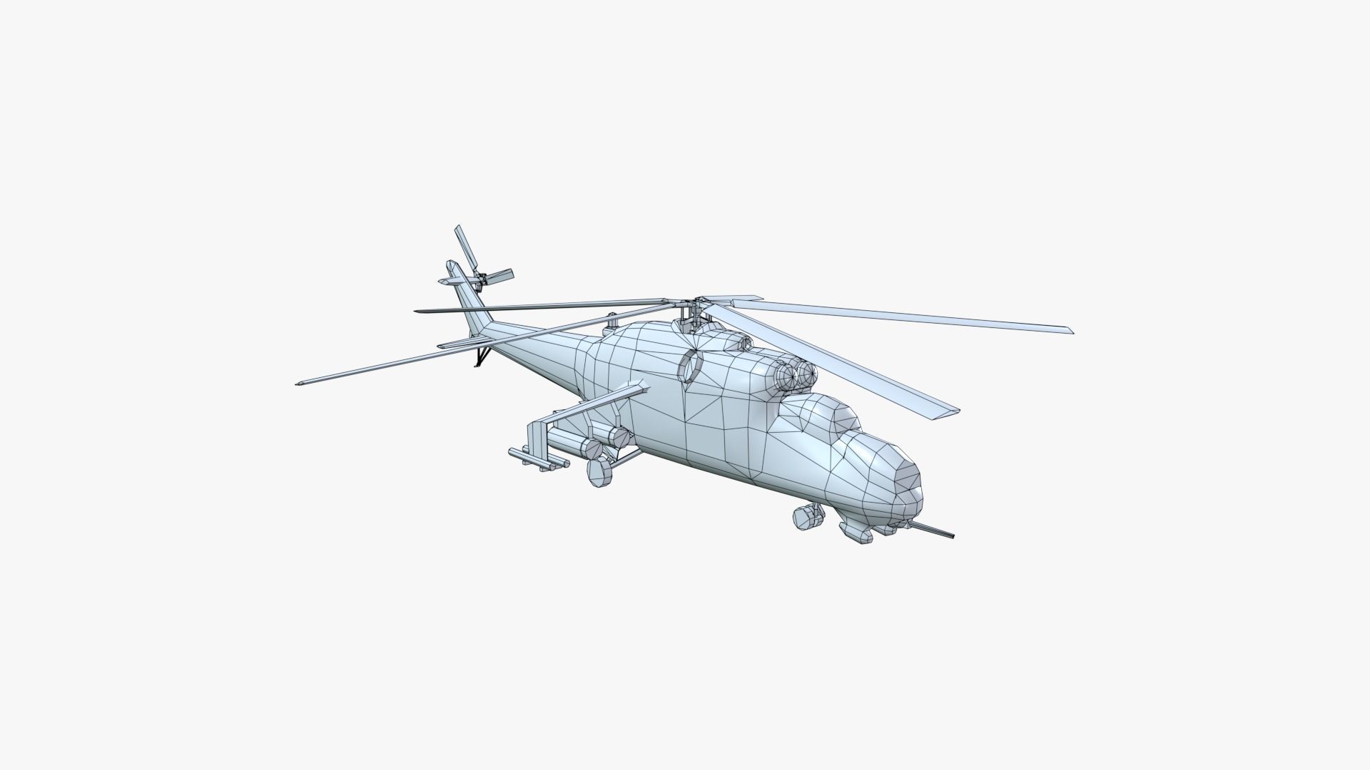 Low Poly Mil Mi-24 Low-poly 3D model_23
