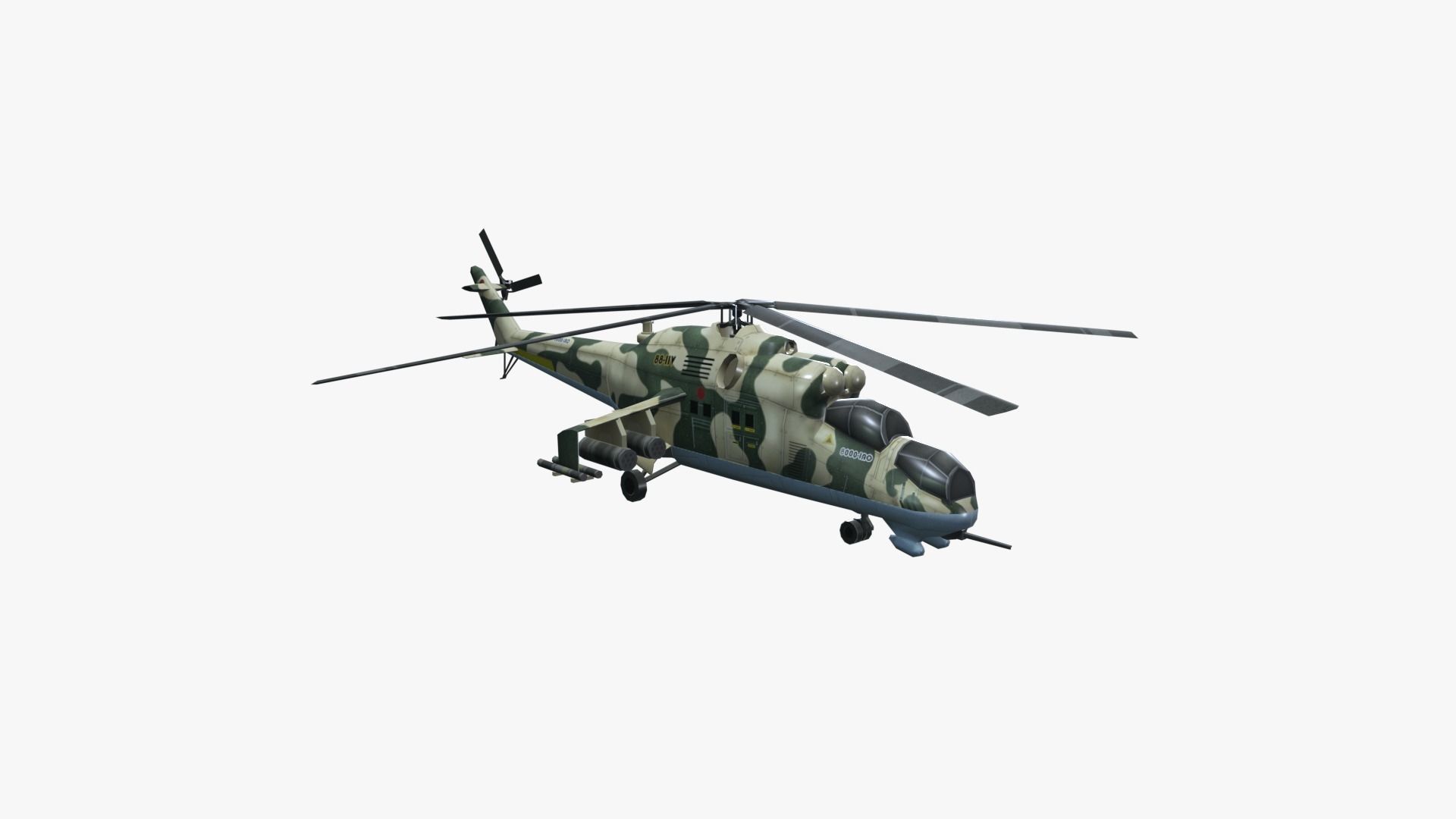 Low Poly Mil Mi-24 Low-poly 3D model_3