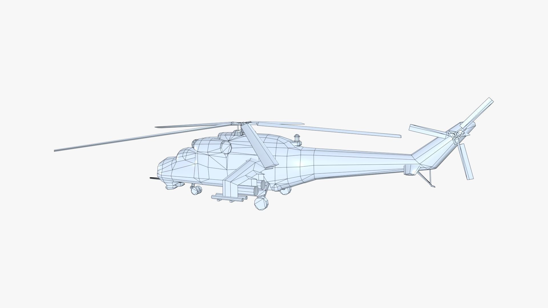 Low Poly Mil Mi-24 Low-poly 3D model_29