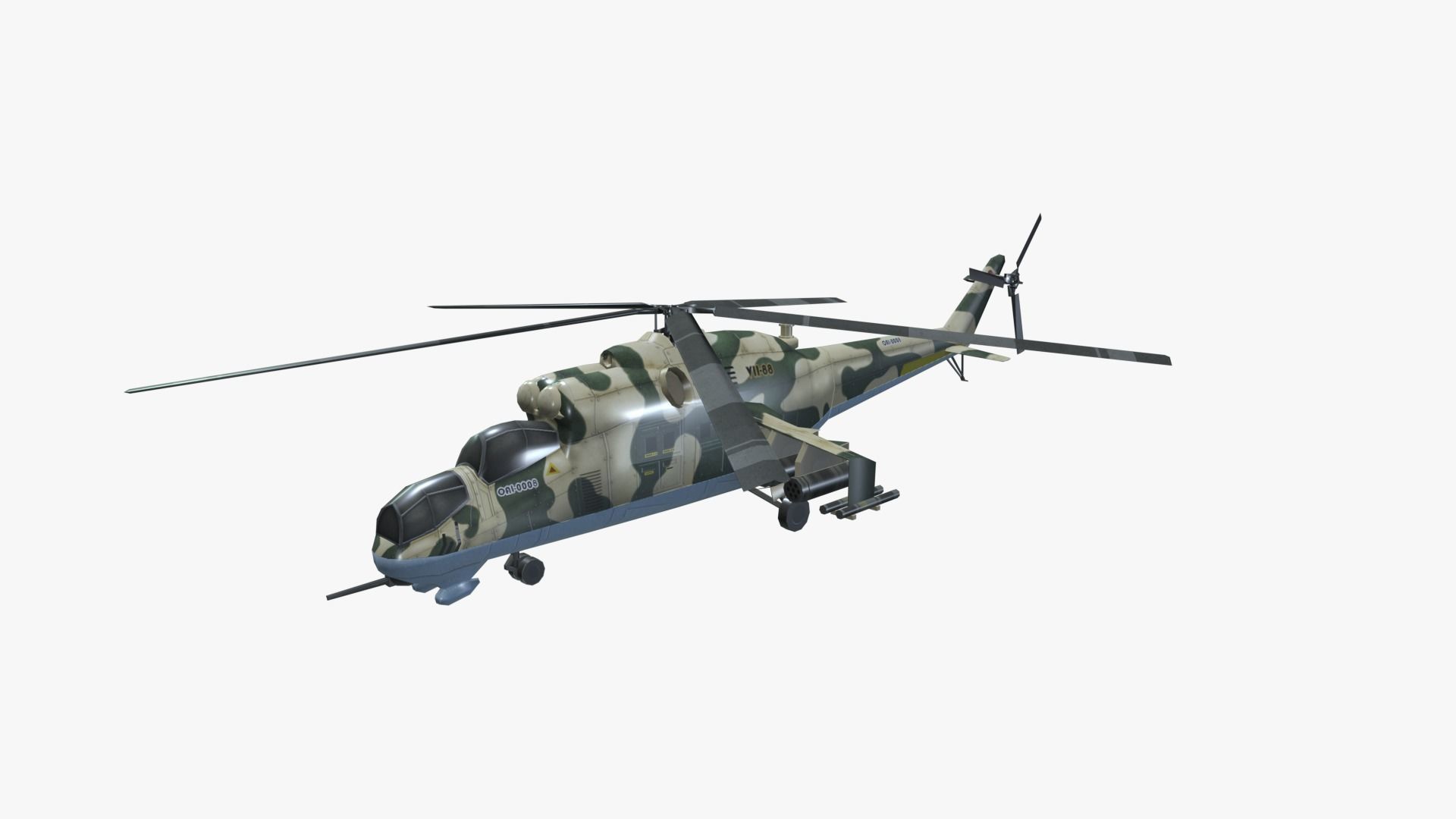 Low Poly Mil Mi-24 Low-poly 3D model_11