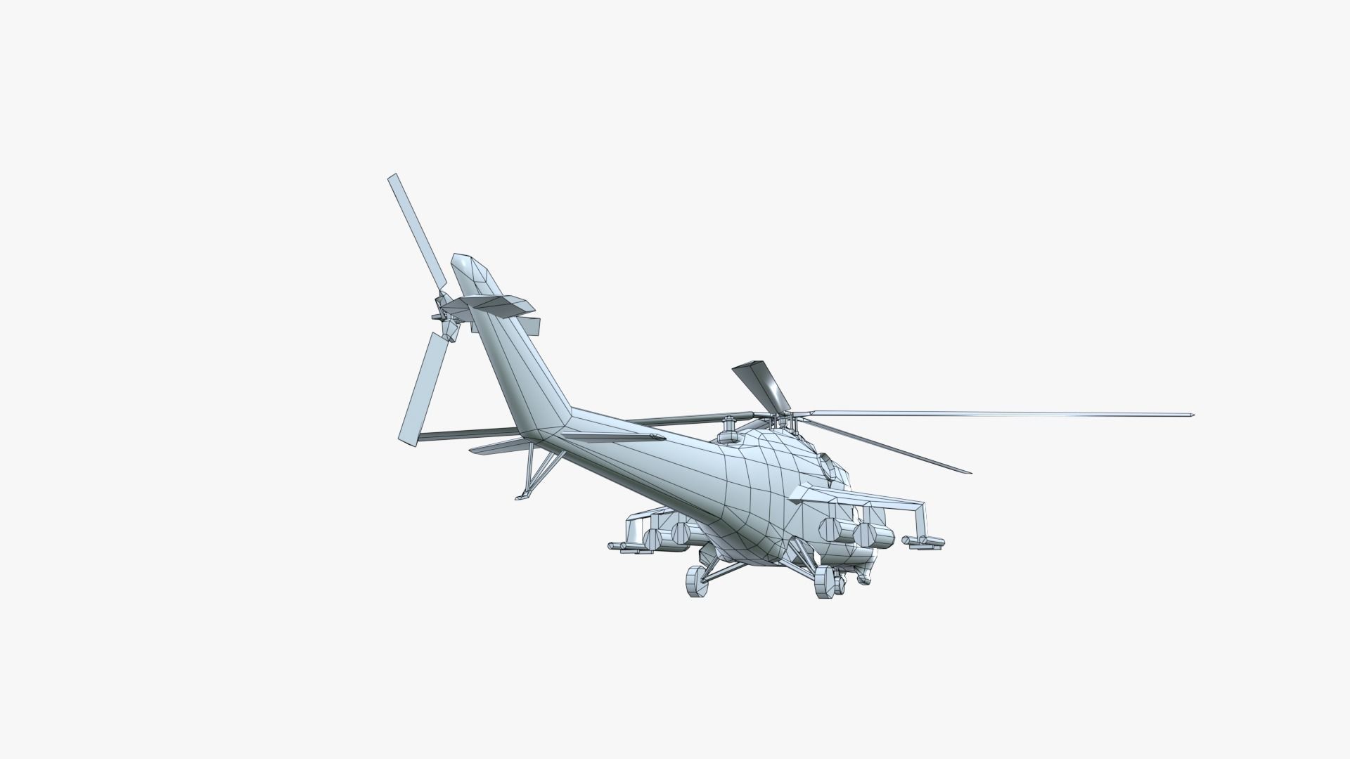 Low Poly Mil Mi-24 Low-poly 3D model_37