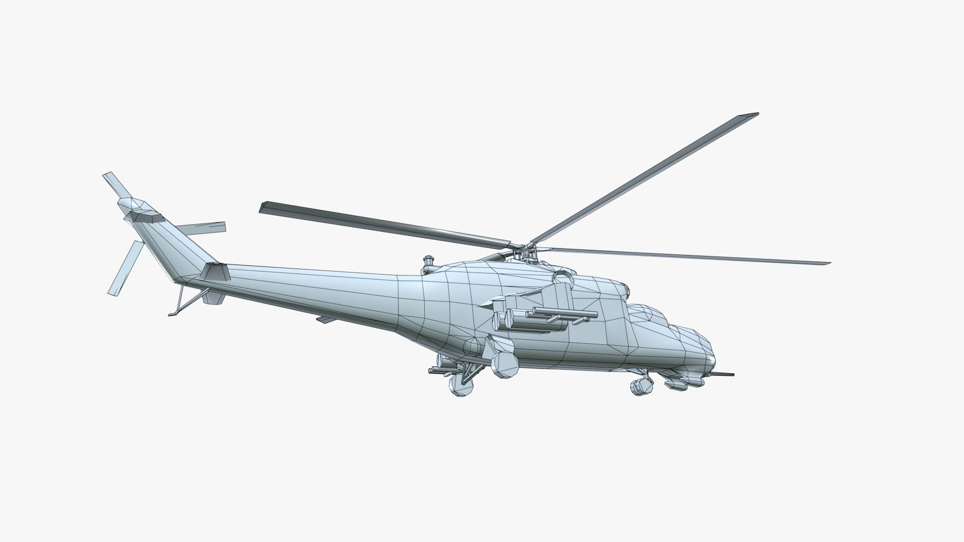 Low Poly Mil Mi-24 Low-poly 3D model_36