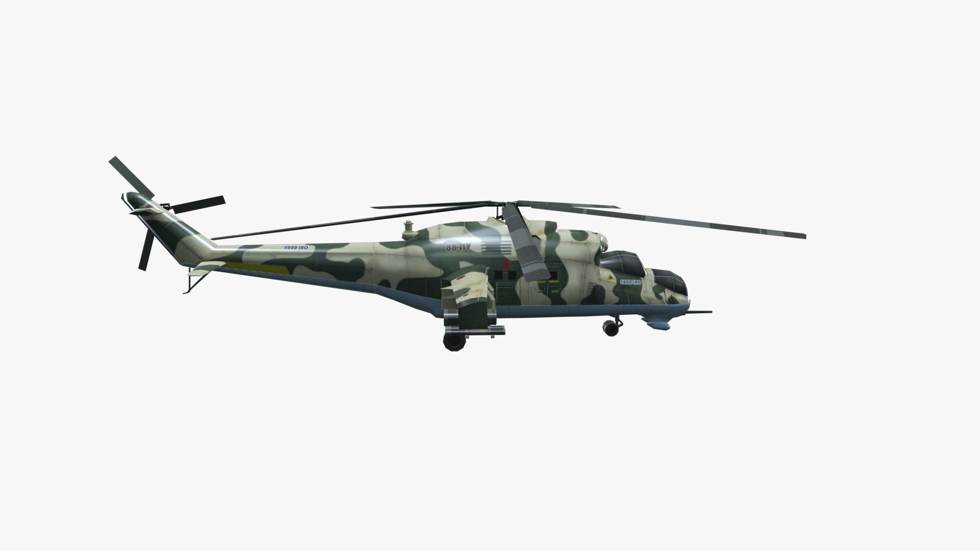 Low Poly Mil Mi-24 Low-poly 3D model_4