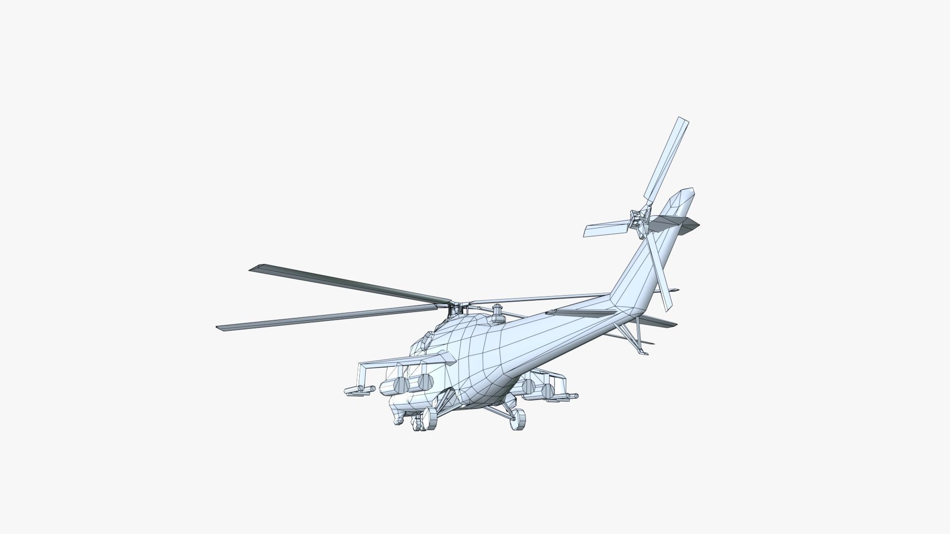 Low Poly Mil Mi-24 Low-poly 3D model_39