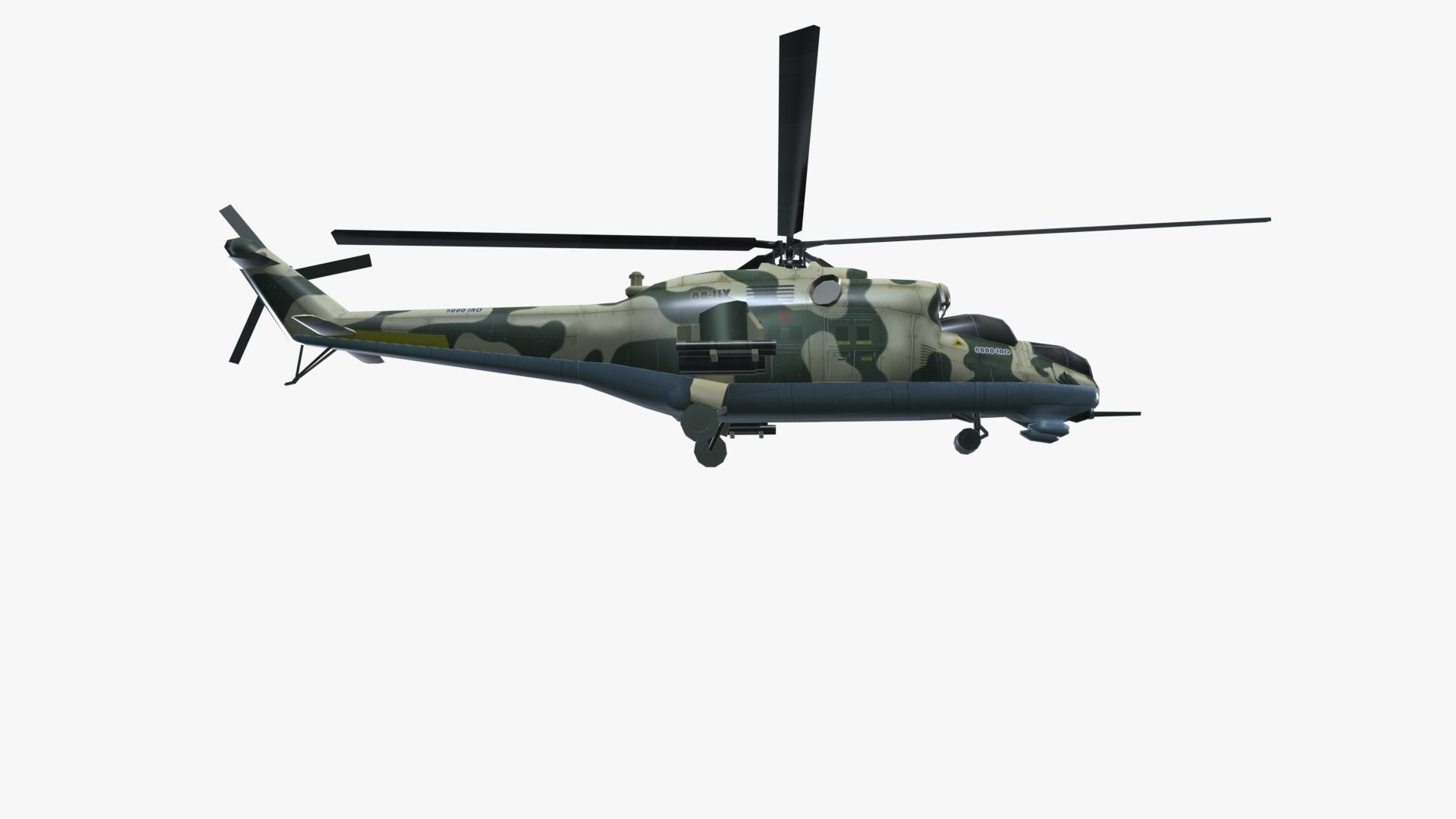 Low Poly Mil Mi-24 Low-poly 3D model_15
