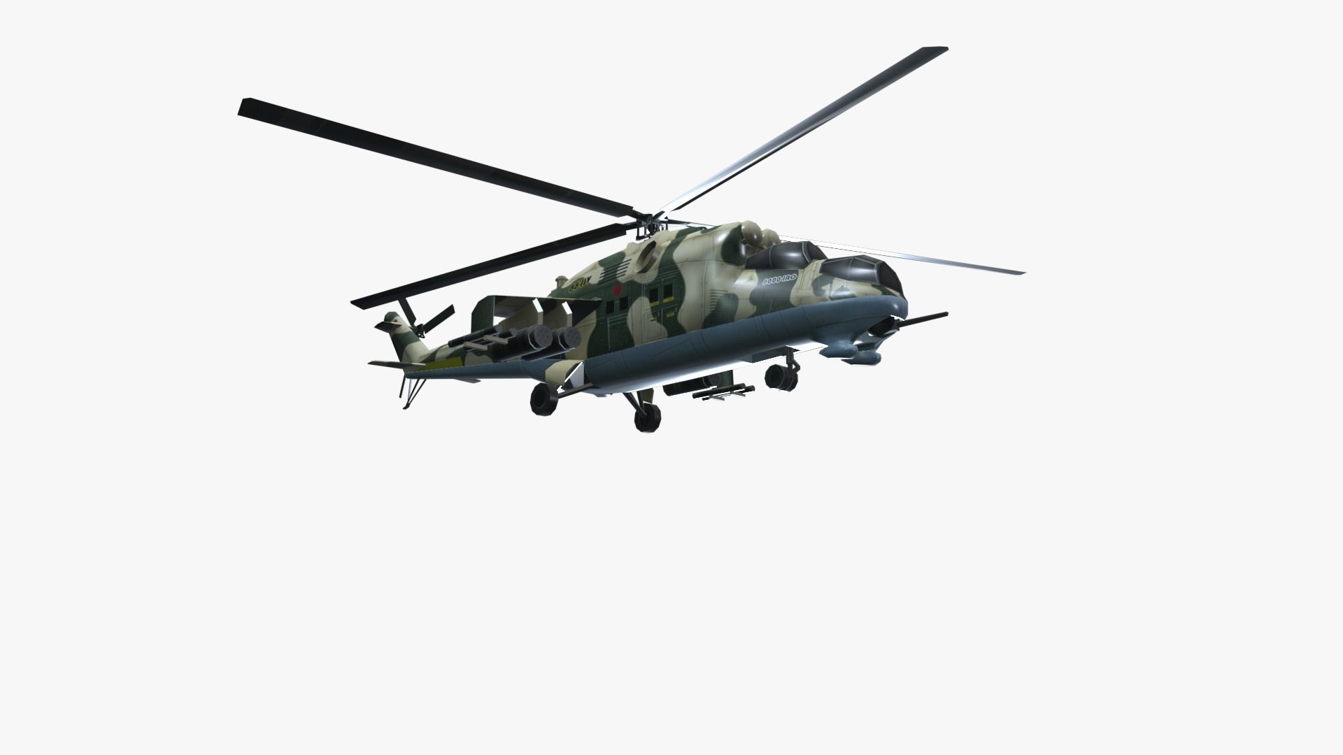 Low Poly Mil Mi-24 Low-poly 3D model_14