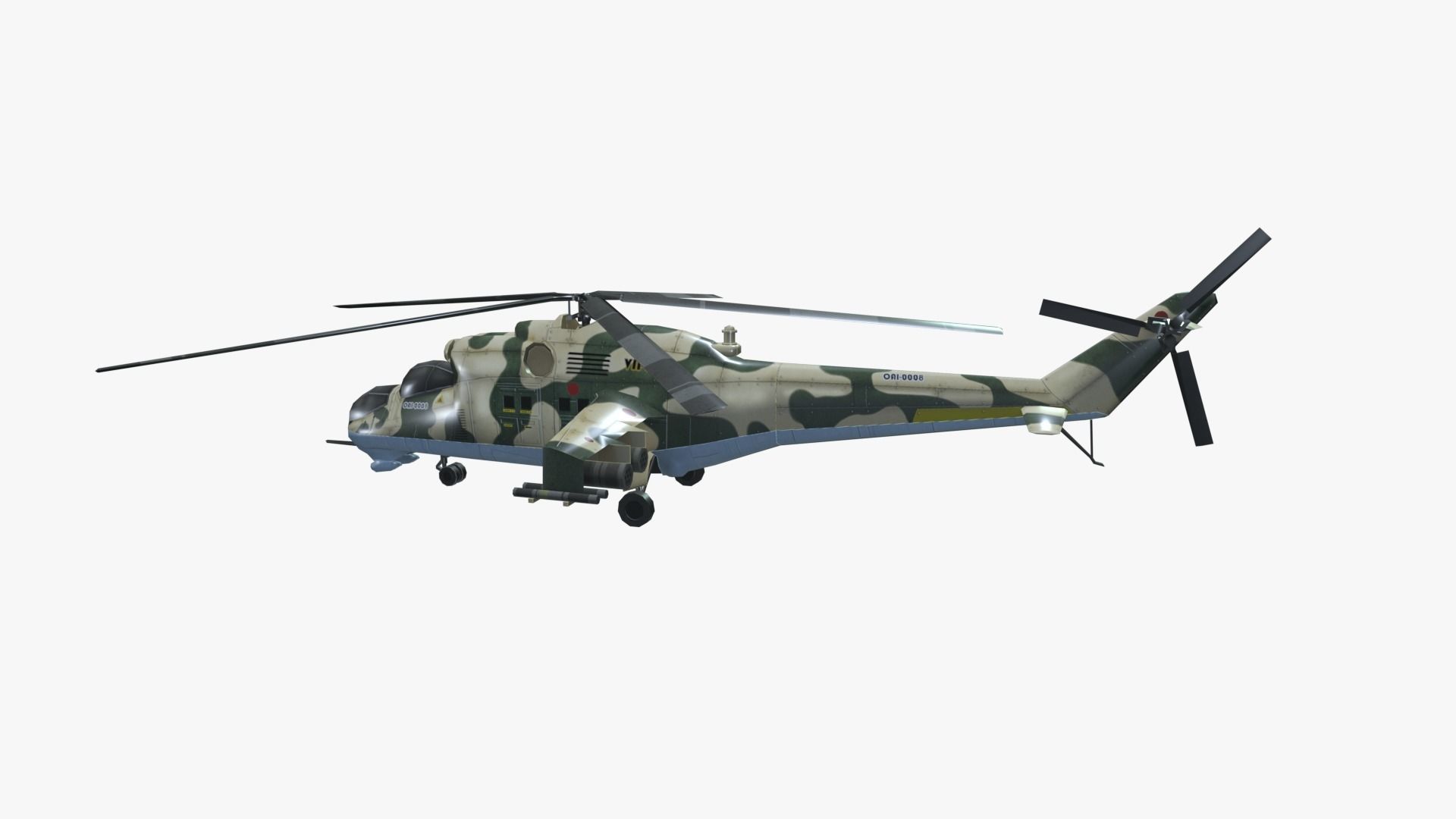 Low Poly Mil Mi-24 Low-poly 3D model_9
