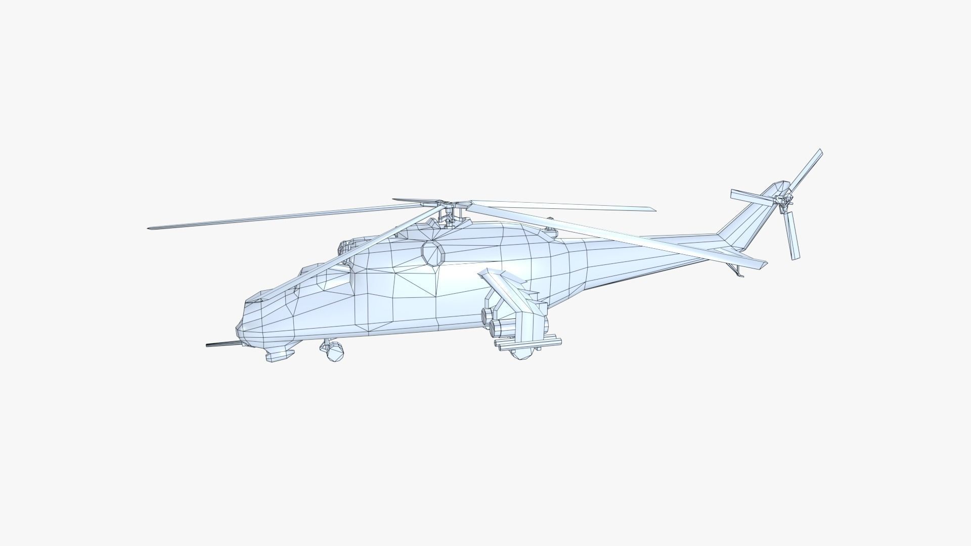 Low Poly Mil Mi-24 Low-poly 3D model_30