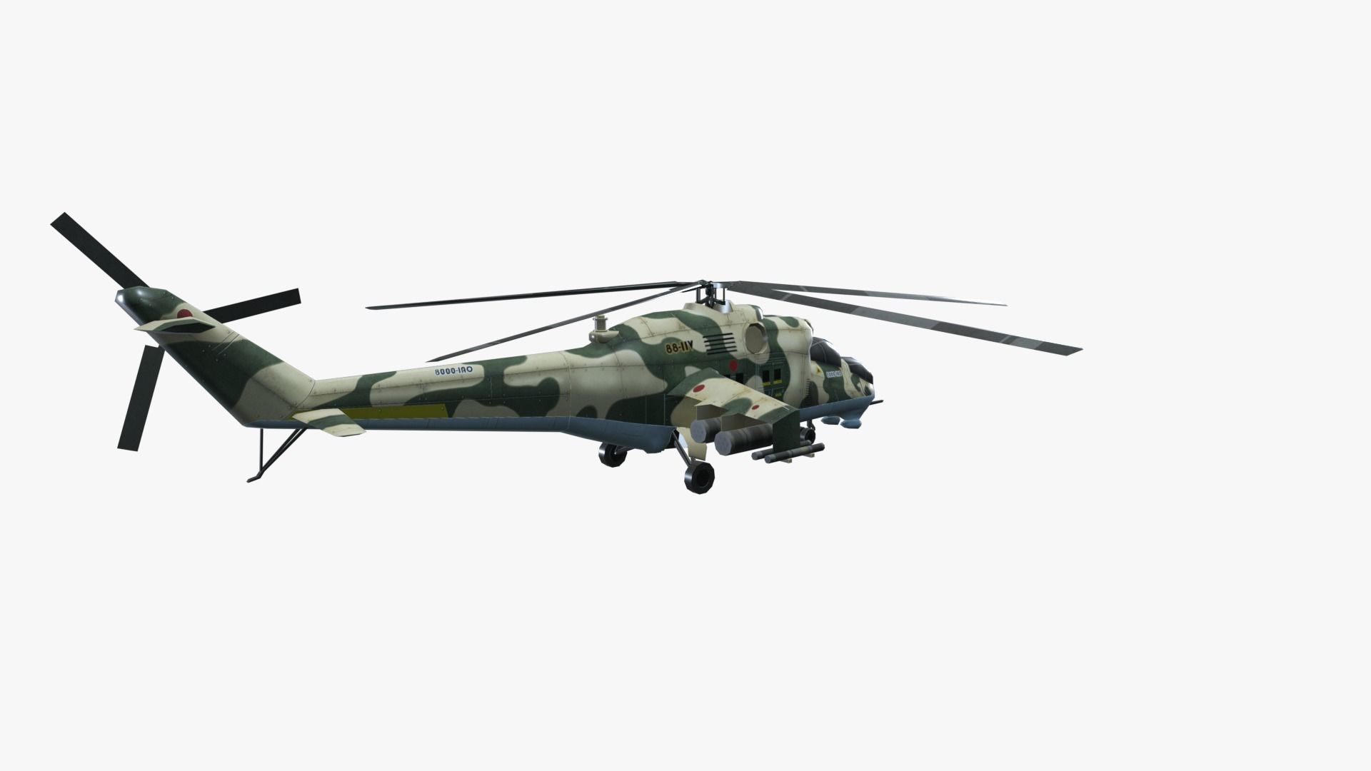 Low Poly Mil Mi-24 Low-poly 3D model_5