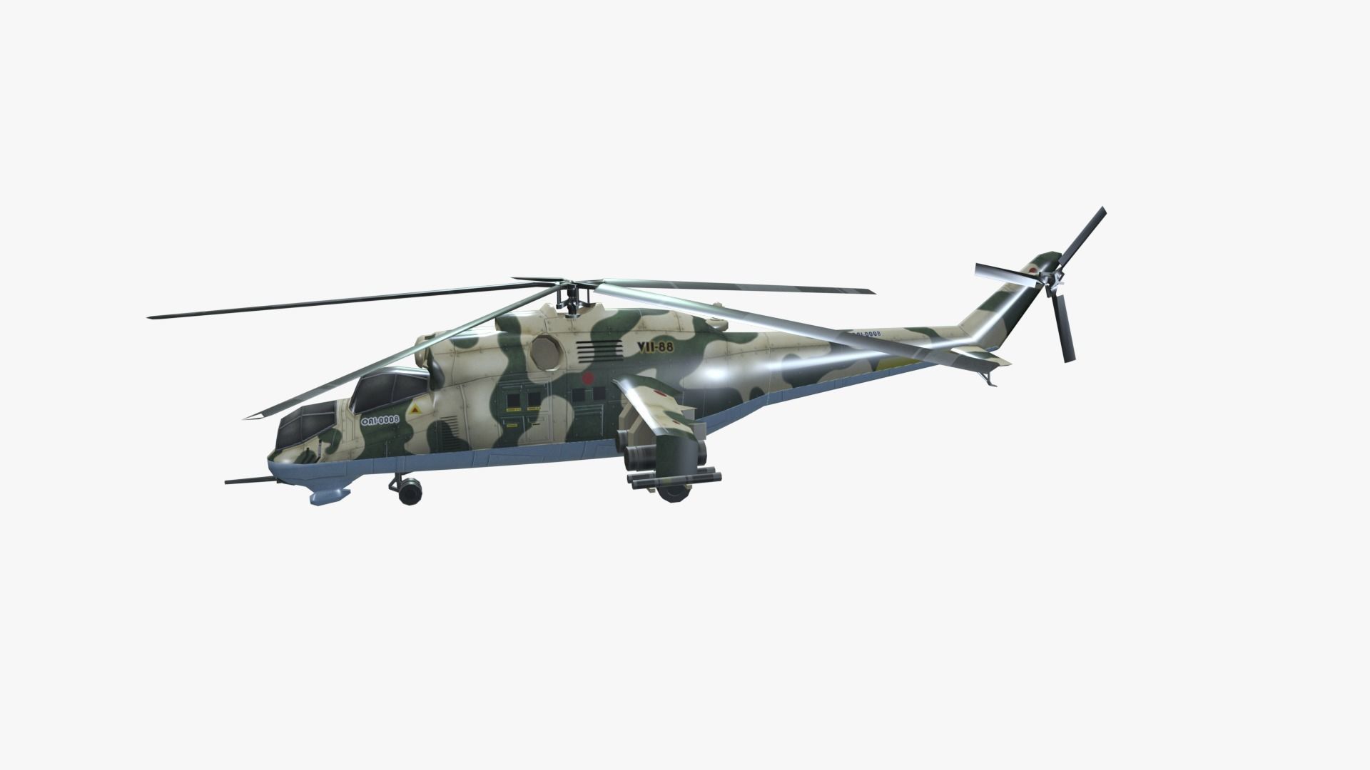 Low Poly Mil Mi-24 Low-poly 3D model_10