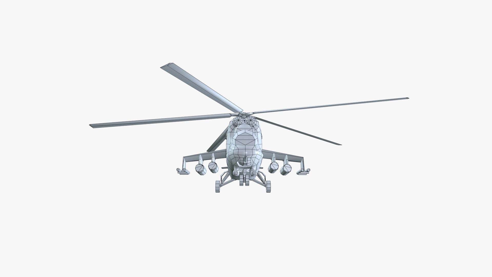 Low Poly Mil Mi-24 Low-poly 3D model_33