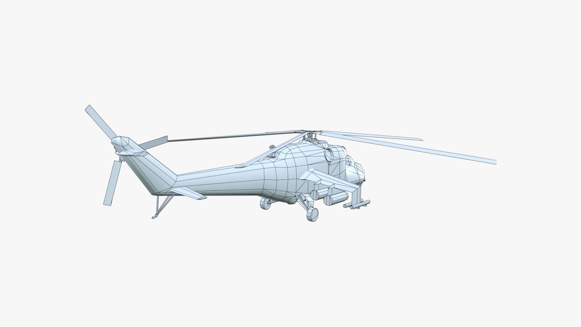 Low Poly Mil Mi-24 Low-poly 3D model_25