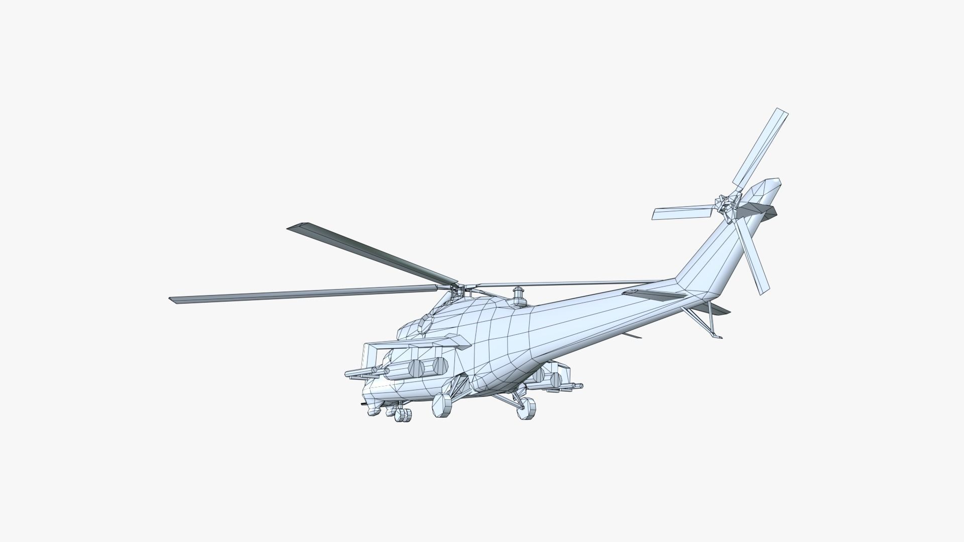 Low Poly Mil Mi-24 Low-poly 3D model_40