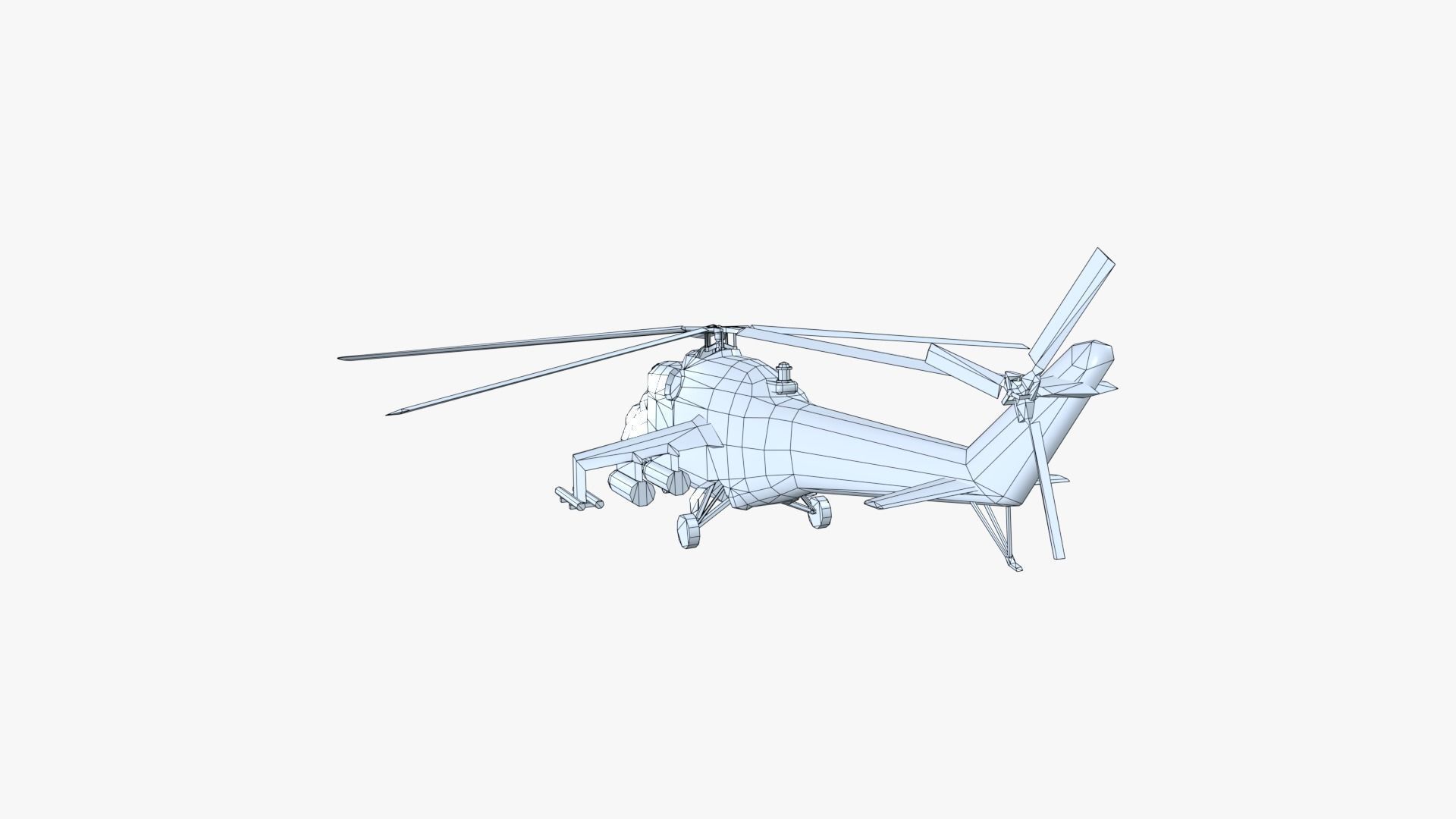 Low Poly Mil Mi-24 Low-poly 3D model_28