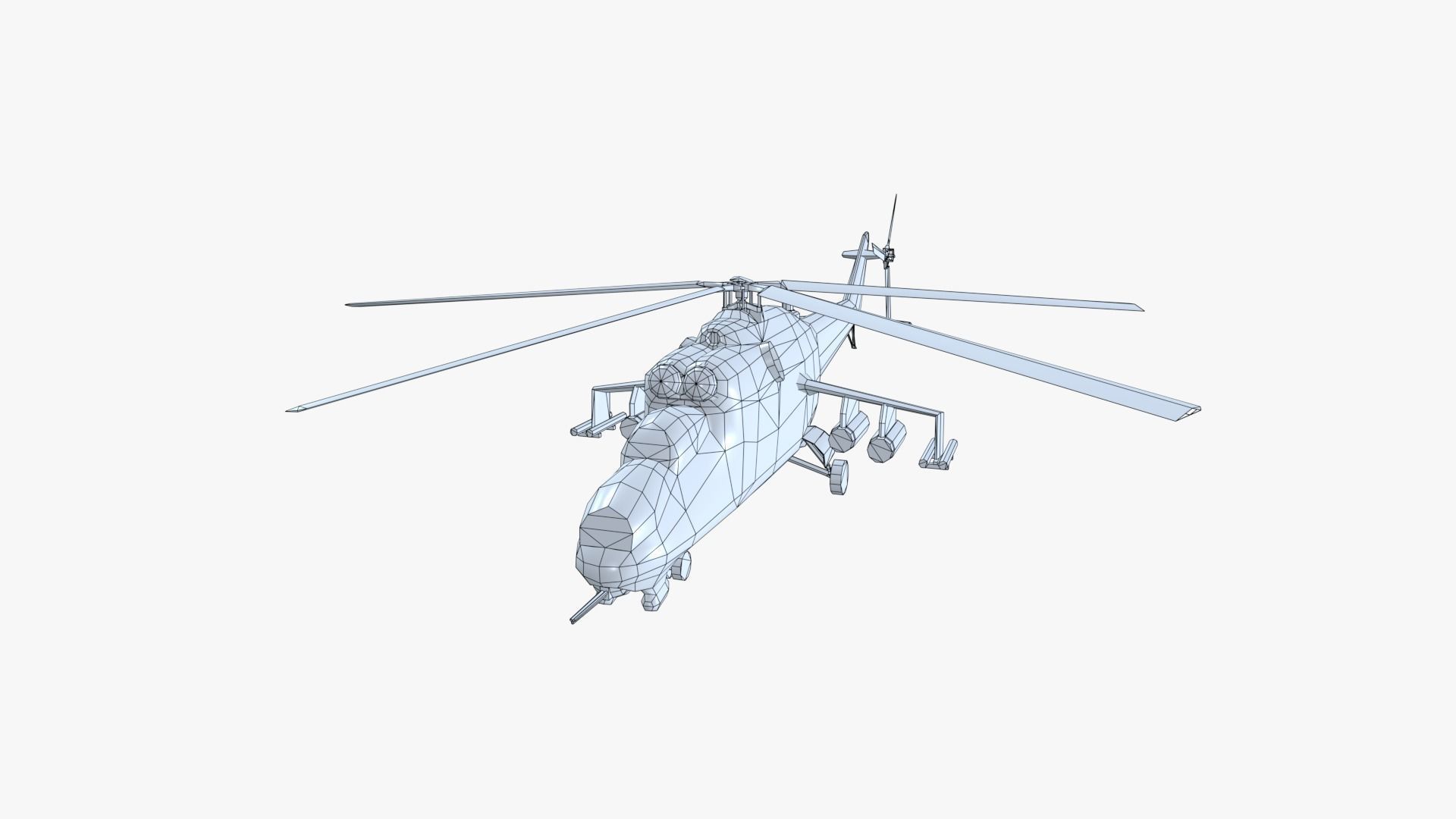 Low Poly Mil Mi-24 Low-poly 3D model_32
