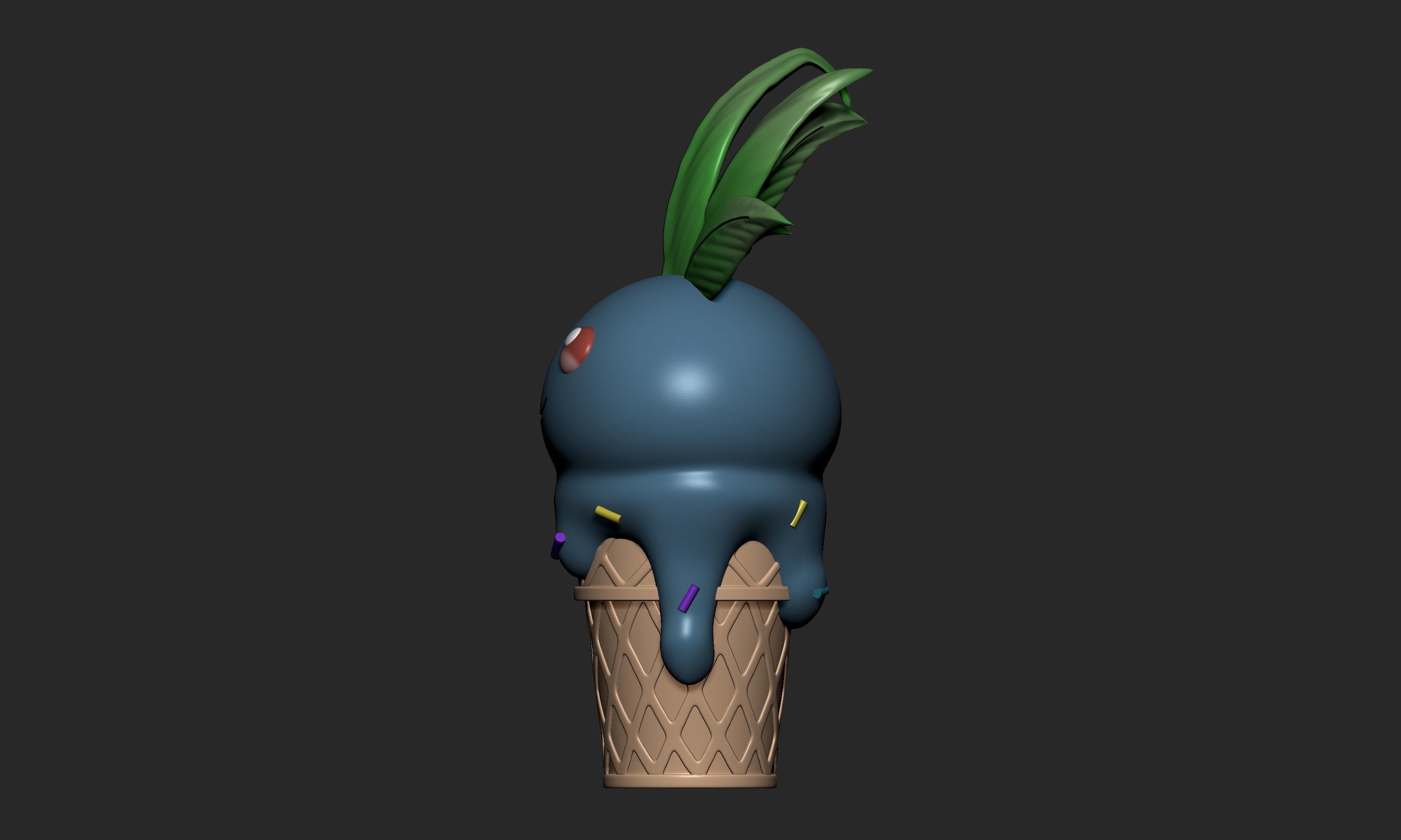Pokemon - Ice Cream Oddish  3D print model_4