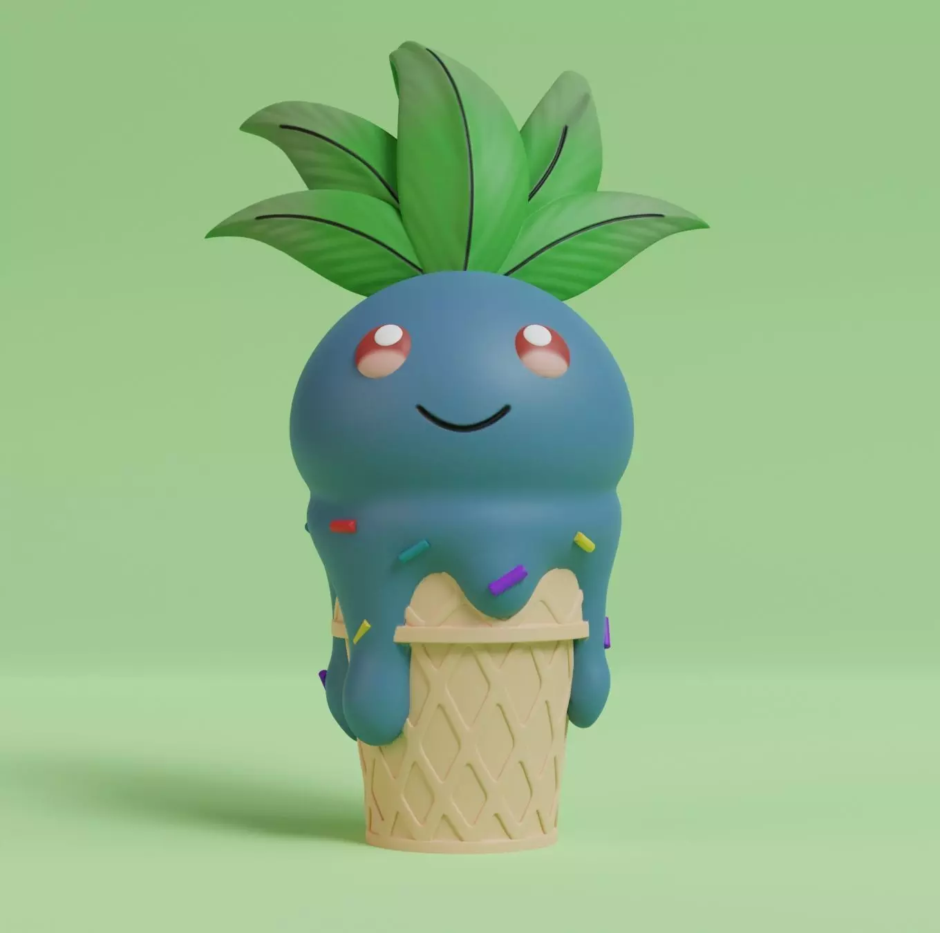 Pokemon - Ice Cream Oddish  3D print model_0