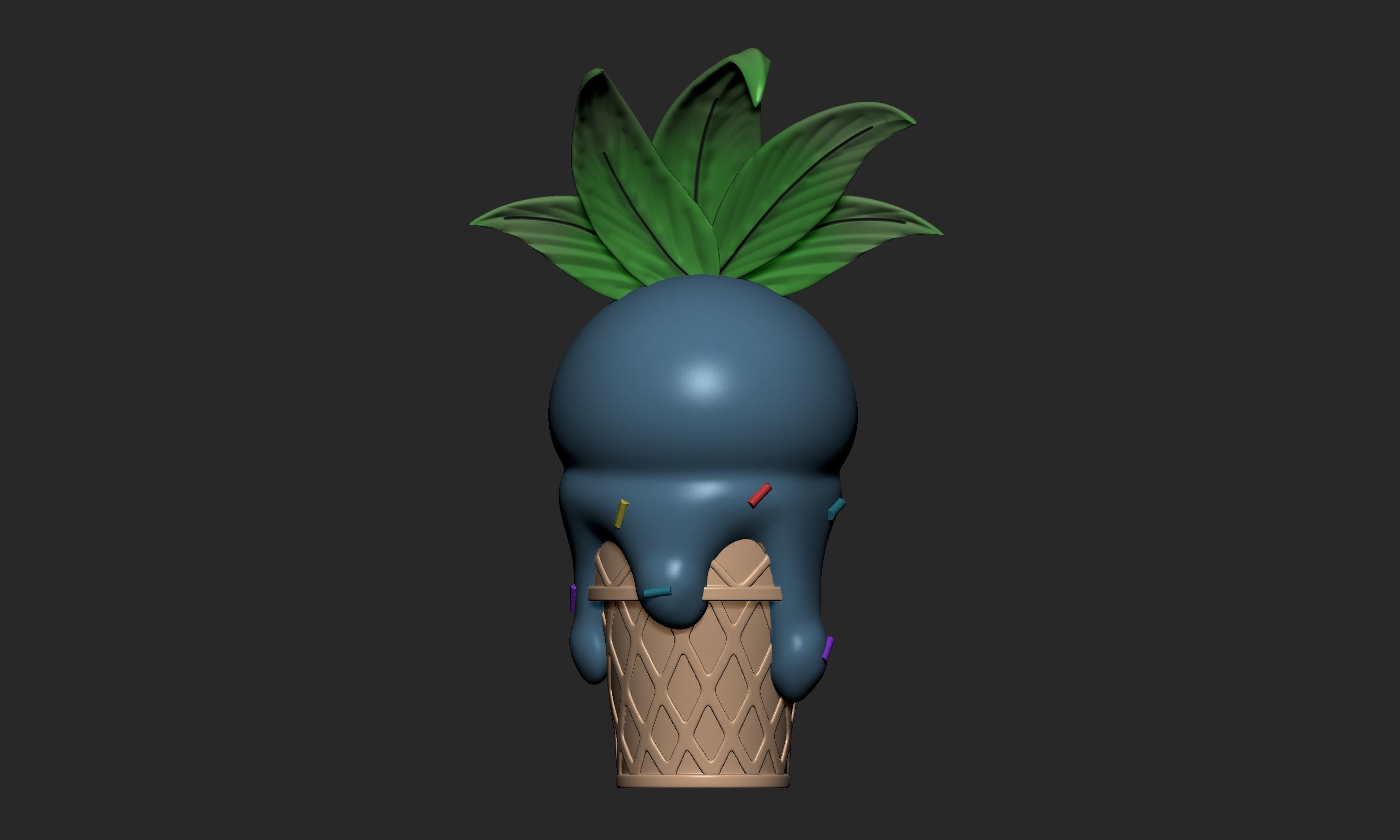 Pokemon - Ice Cream Oddish  3D print model_5