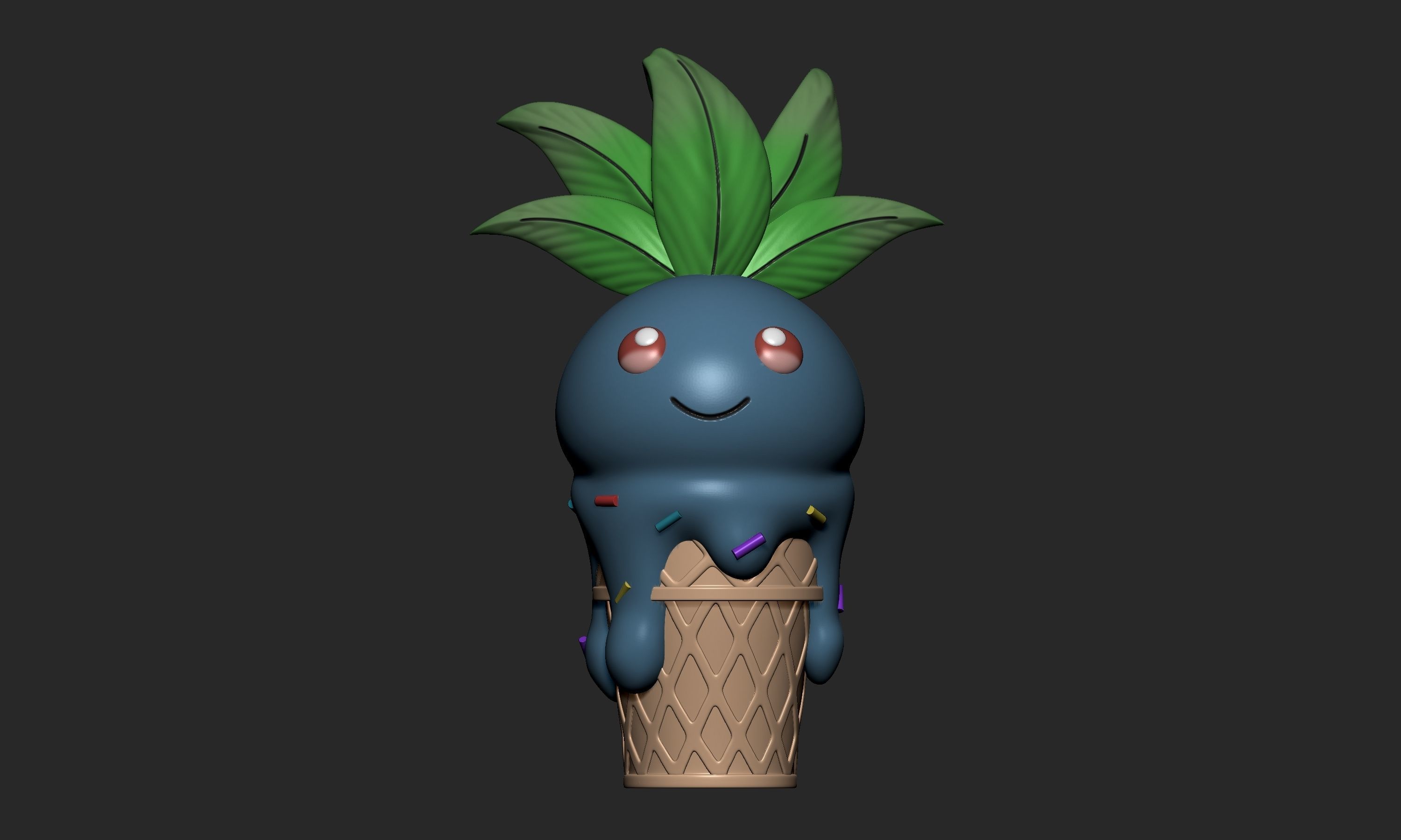 Pokemon - Ice Cream Oddish  3D print model_1