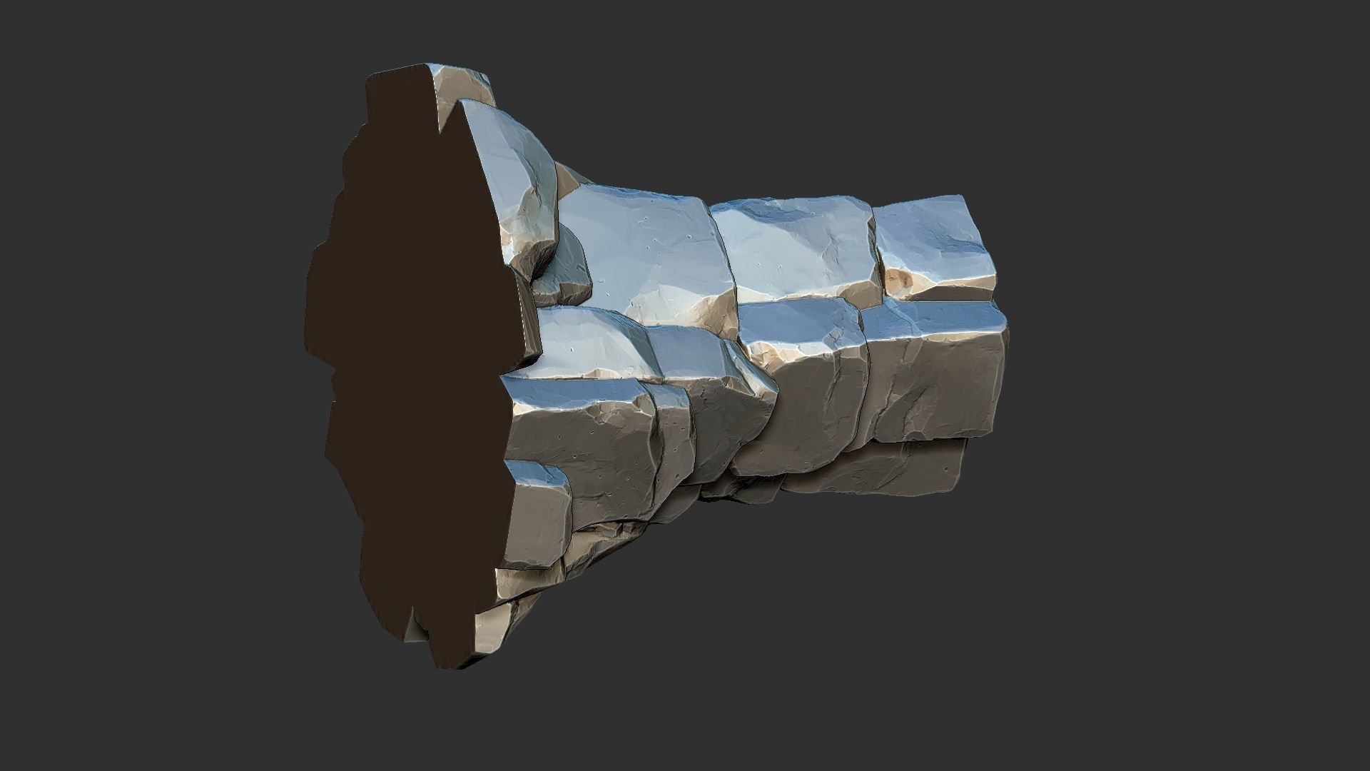 3D model of stone columns Zbrush sculpt 3D model_22