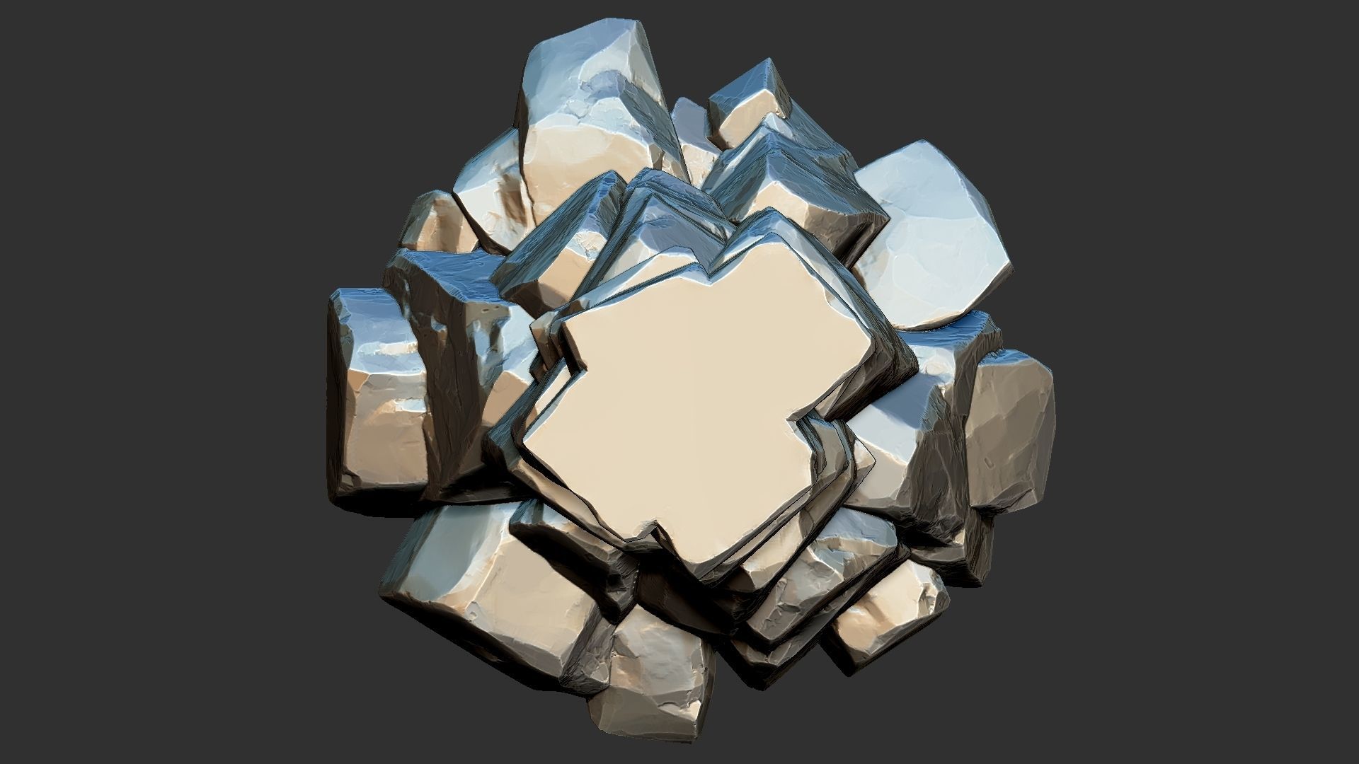 3D model of stone columns Zbrush sculpt 3D model_18