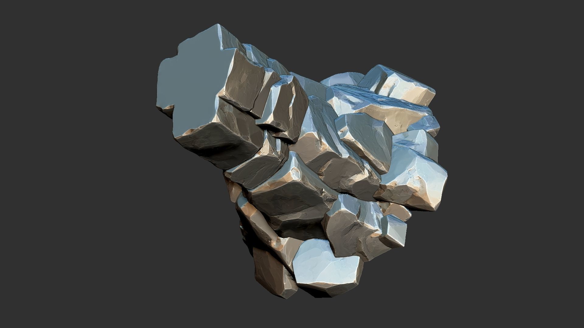 3D model of stone columns Zbrush sculpt 3D model_23