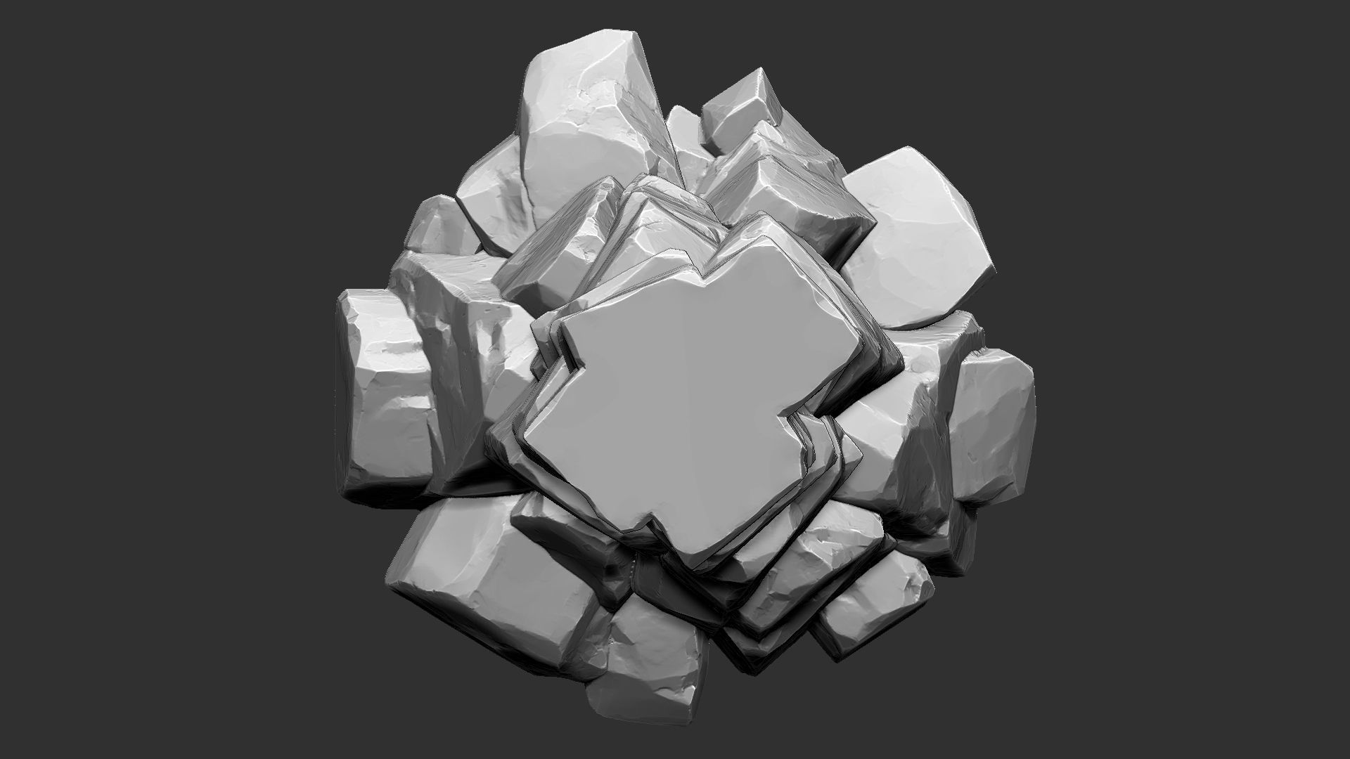 3D model of stone columns Zbrush sculpt 3D model_3