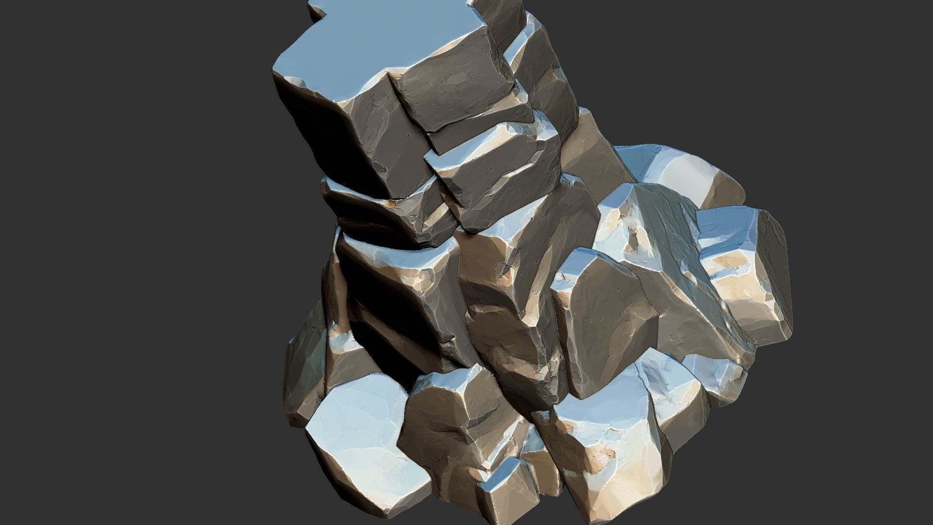 3D model of stone columns Zbrush sculpt 3D model_20