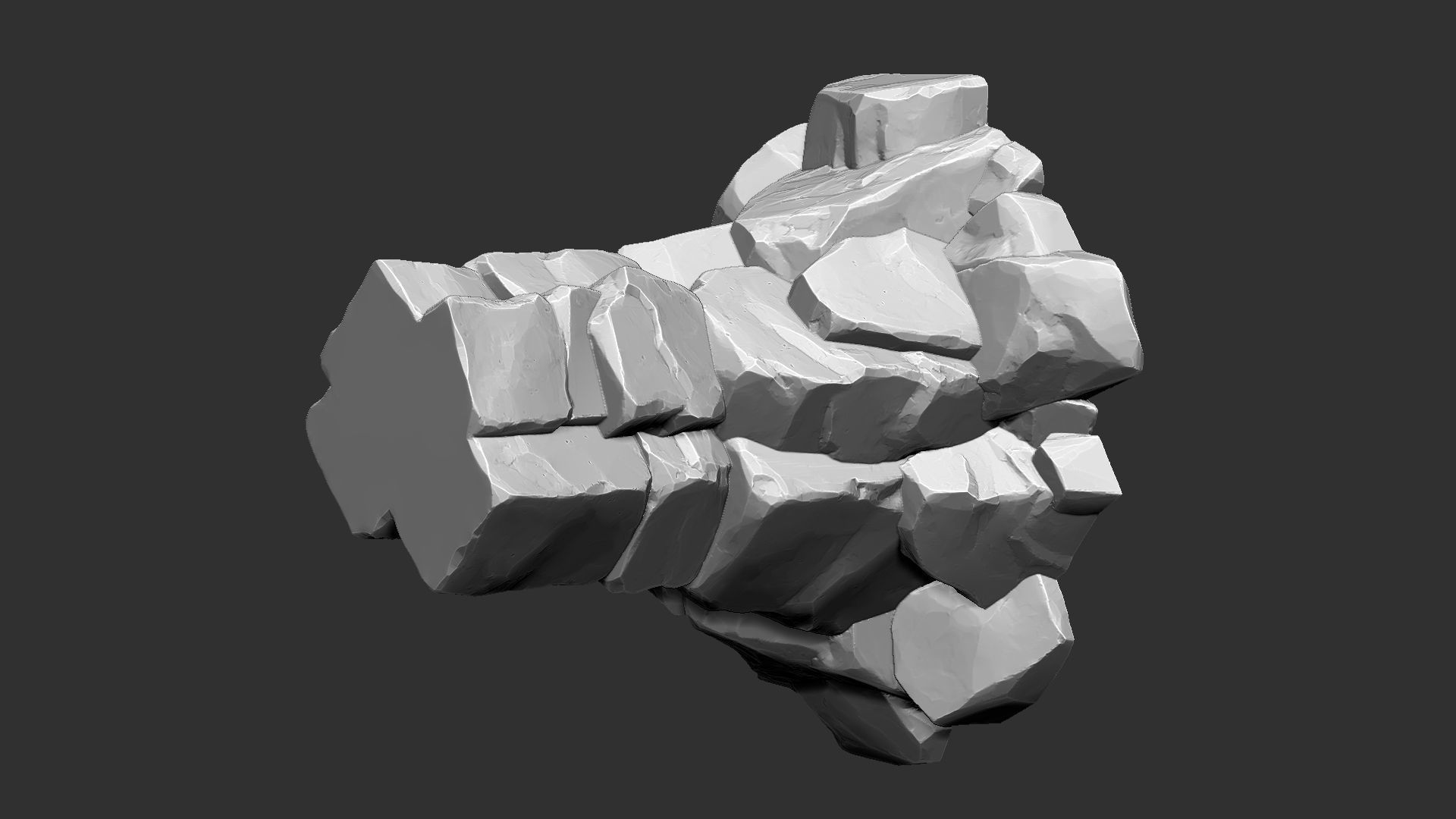 3D model of stone columns Zbrush sculpt 3D model_5