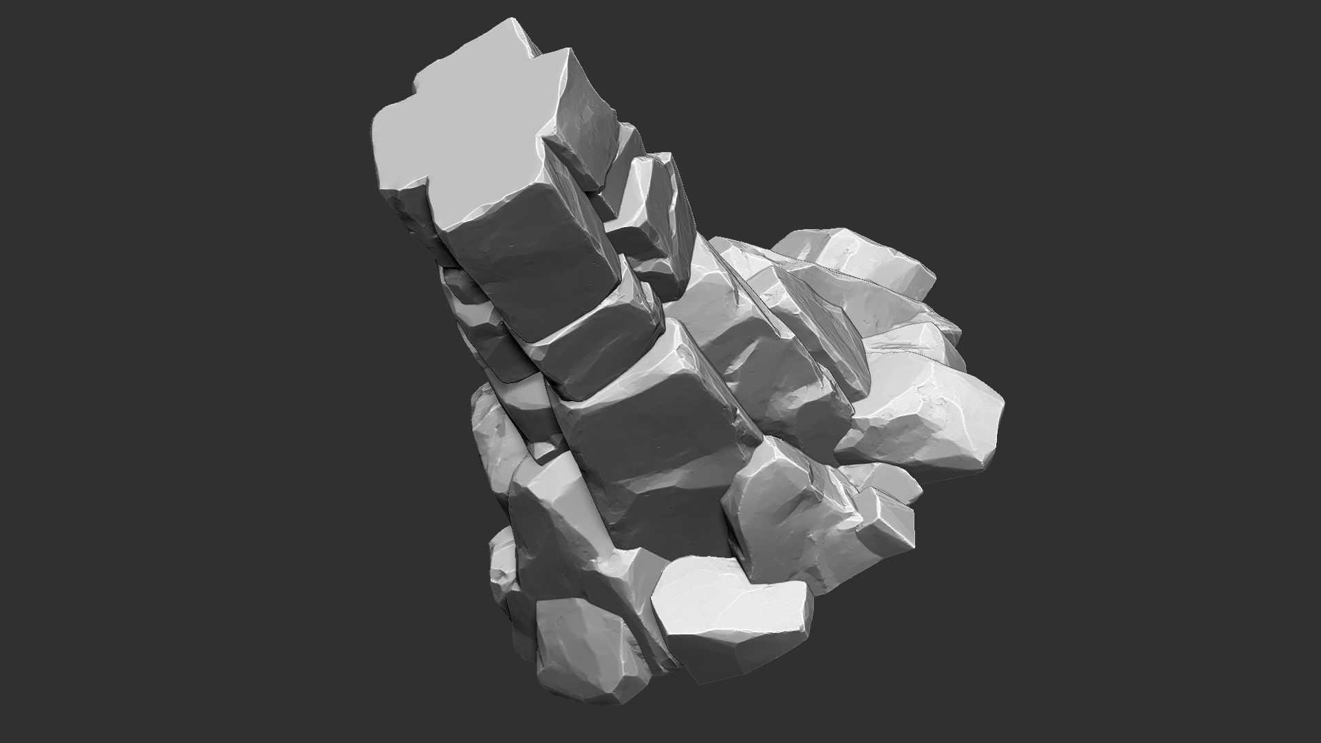 3D model of stone columns Zbrush sculpt 3D model_24