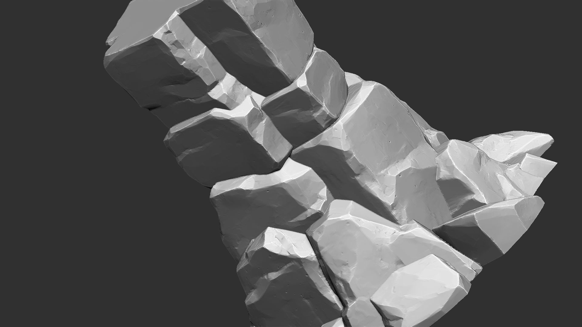 3D model of stone columns Zbrush sculpt 3D model_9