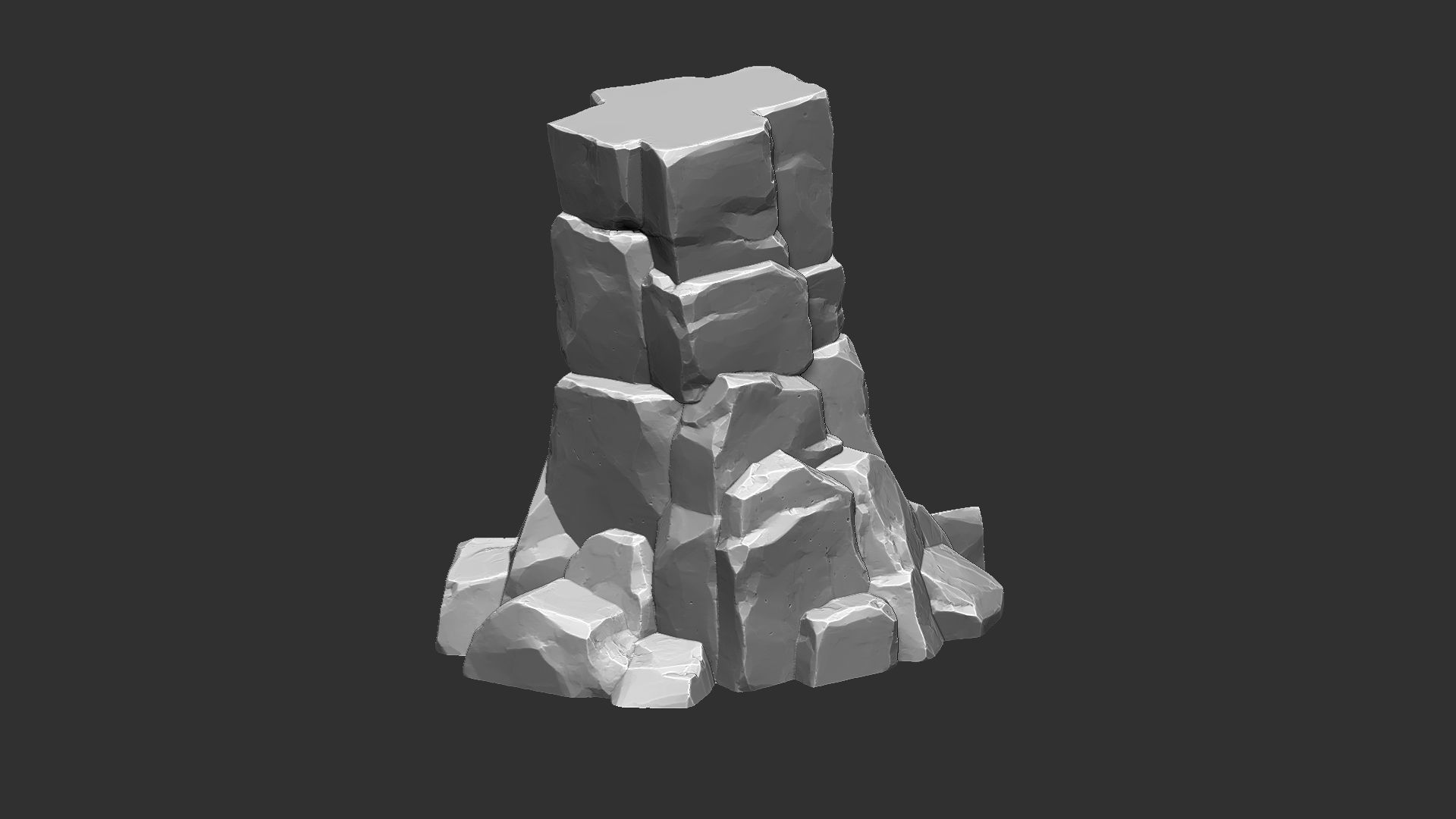 3D model of stone columns Zbrush sculpt 3D model_2