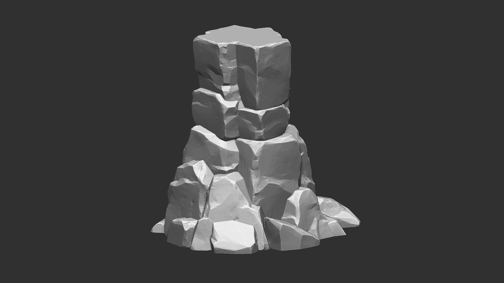 3D model of stone columns Zbrush sculpt 3D model_11
