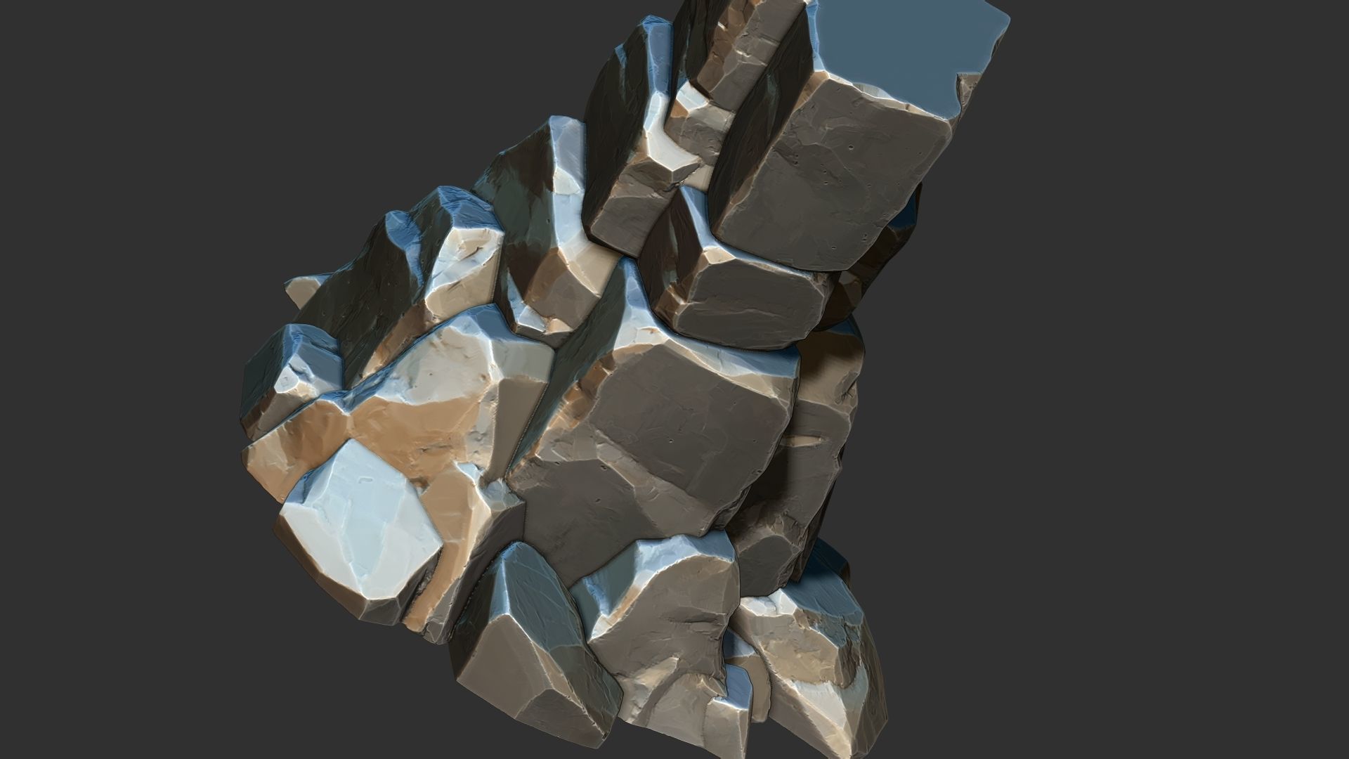 3D model of stone columns Zbrush sculpt 3D model_21