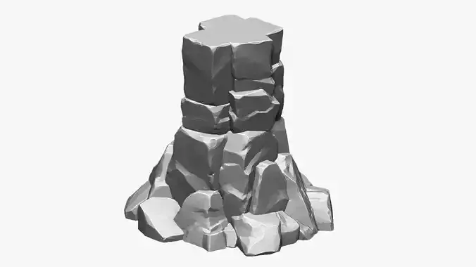 3D model of stone columns Zbrush sculpt