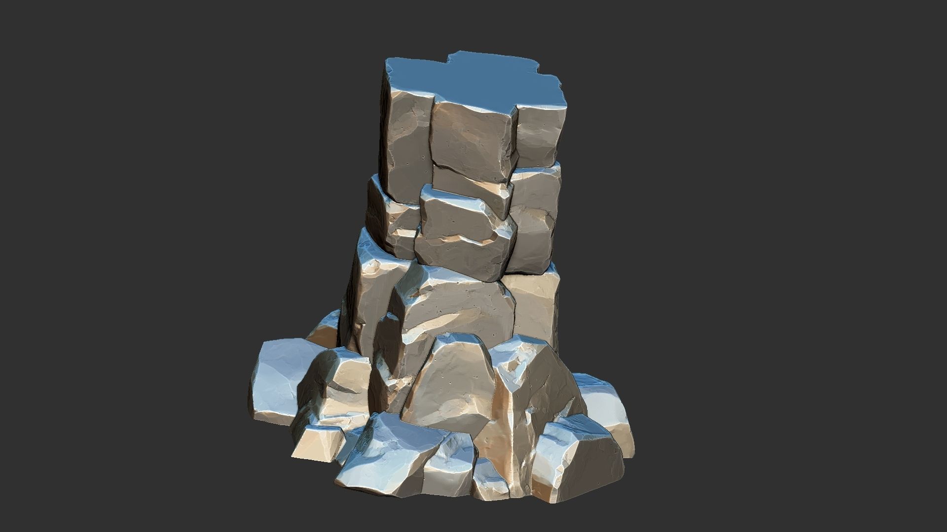 3D model of stone columns Zbrush sculpt 3D model_16
