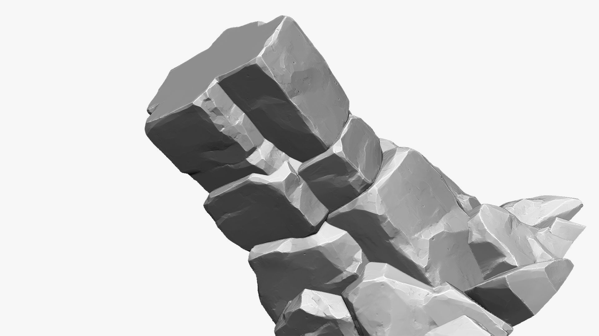 3D model of stone columns Zbrush sculpt 3D model_8