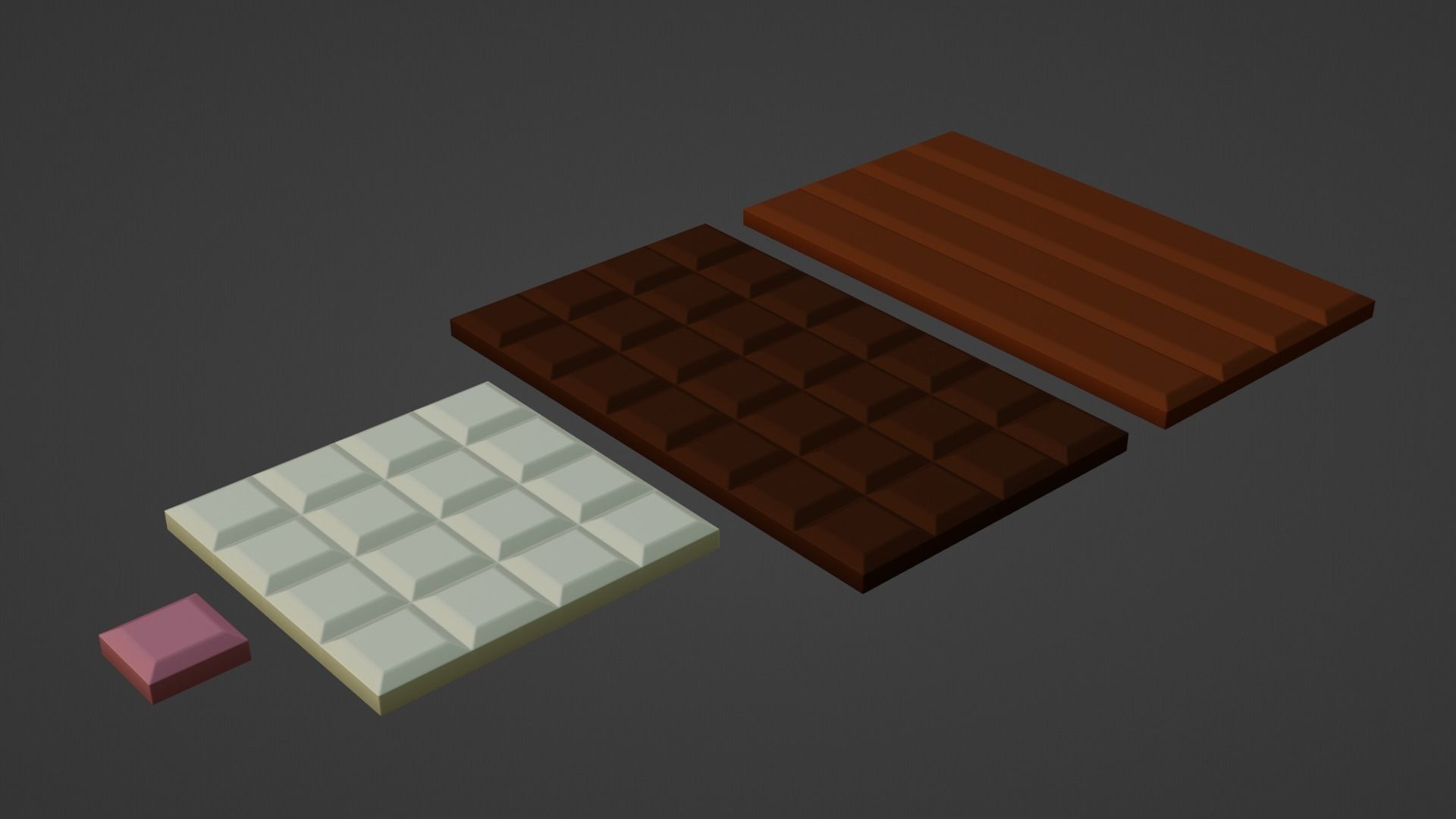 Chocolate Bars Low-poly 3D model_1