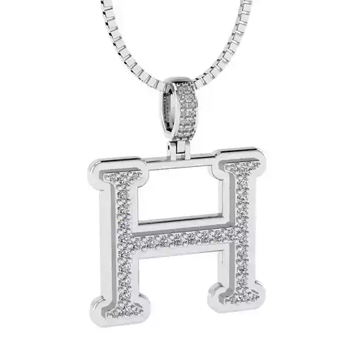 Alphabet Diamond pendant H 3D print model