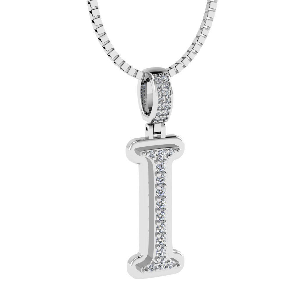 Alphabet Diamond pendant I 3D print model_16