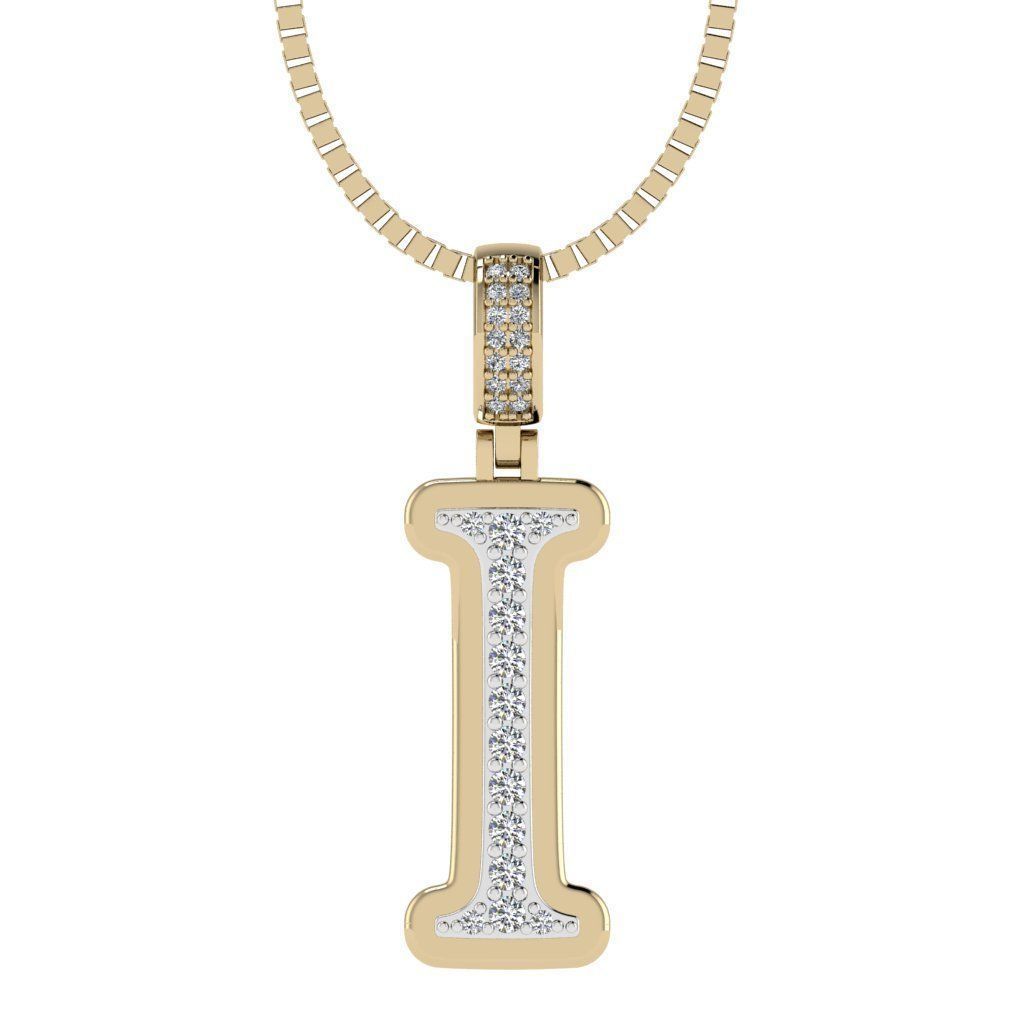Alphabet Diamond pendant I 3D print model_12