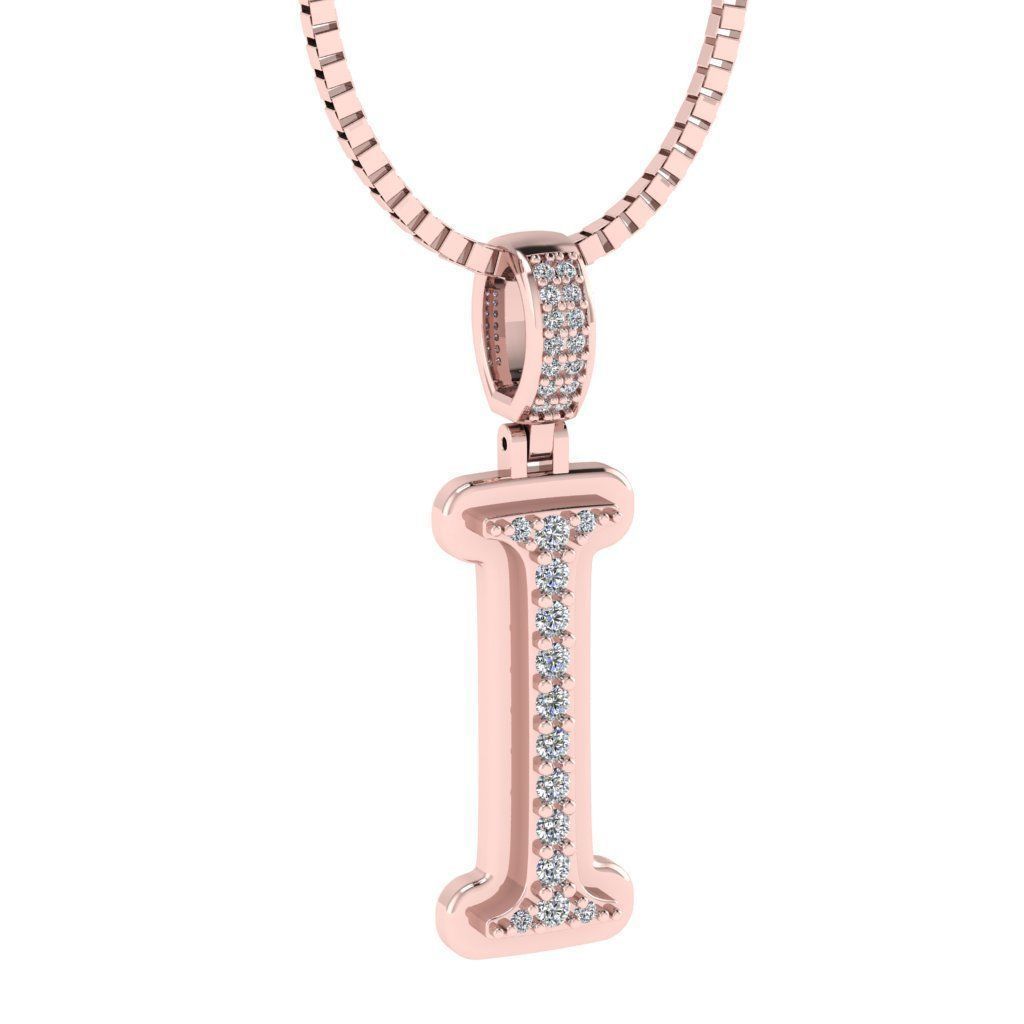 Alphabet Diamond pendant I 3D print model_15