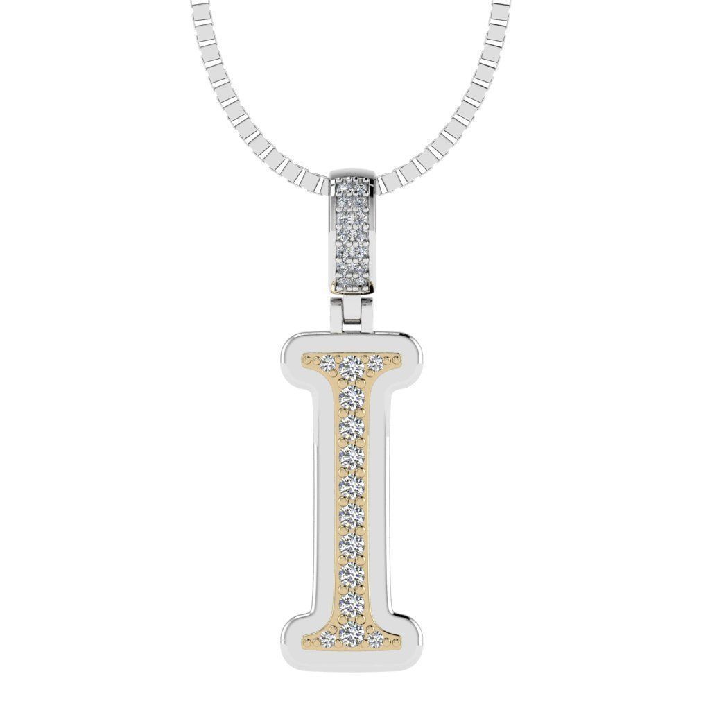 Alphabet Diamond pendant I 3D print model_9