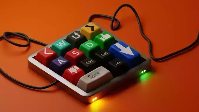 Three-dimensional model of a mini keyboard 3D model