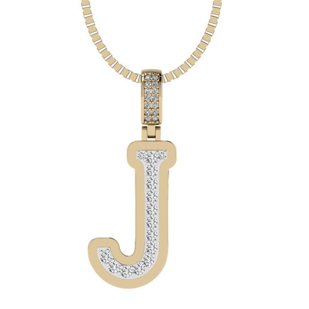 Alphabet Diamond pendant J 3D print model_8