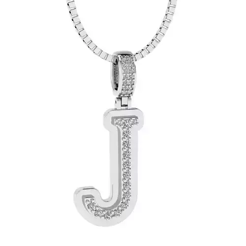 Alphabet Diamond pendant J 3D print model